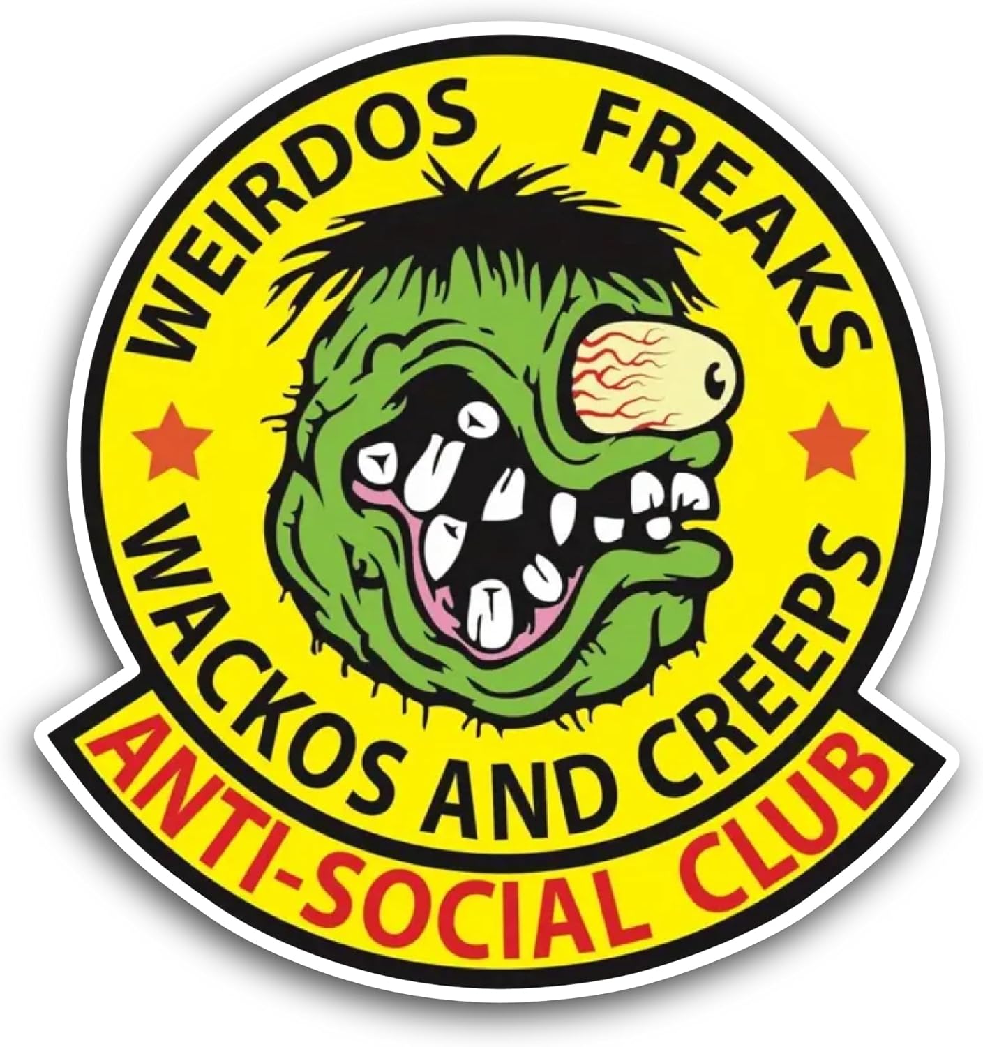 2 (Pieces) 3" and 5" Weirdos Freaks Sticker, Waterproof Vinyl Decals for Many Purpose Like Cars, Trucks, Laptops, Phones, Windows and More