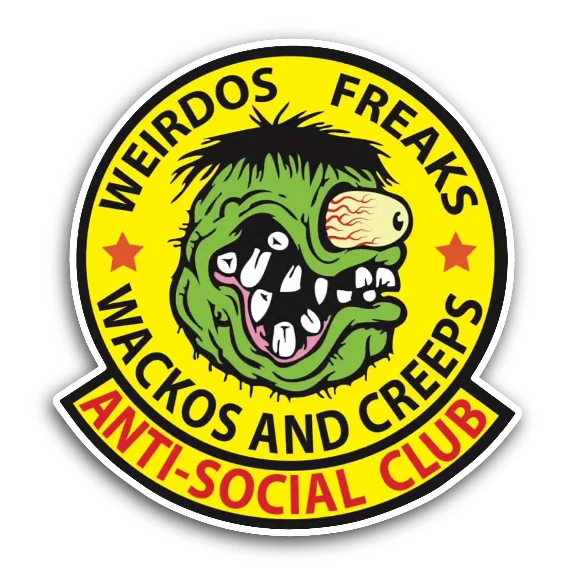 2 (Pieces) 3" and 5" Weirdos Freaks Sticker, Waterproof Vinyl Decals for Many Purpose Like Cars, Tru