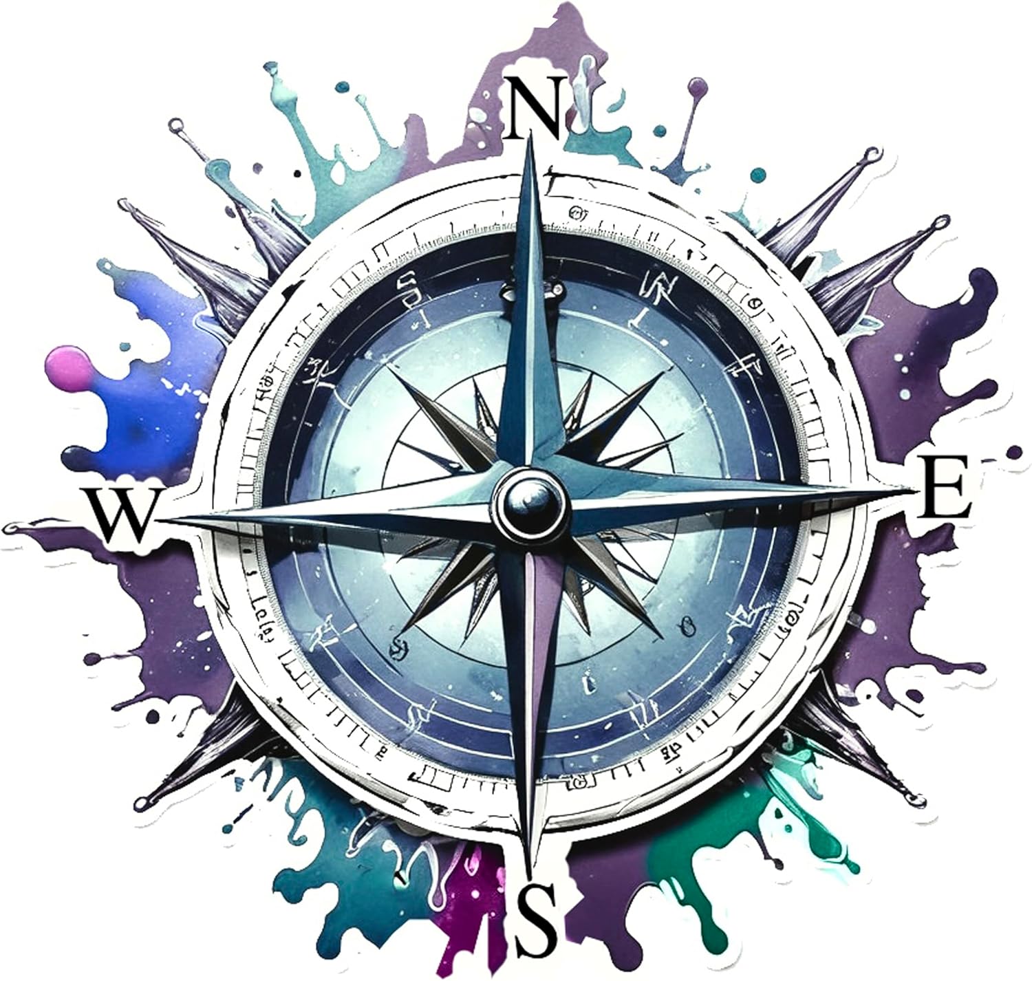 Not All Who Wander are Lost Compass Vinyl Sticker Decal 5" Waterproof Vinyl Decals for Many Purpose Like Cars, Trucks, Laptops, Phones, Windows and More