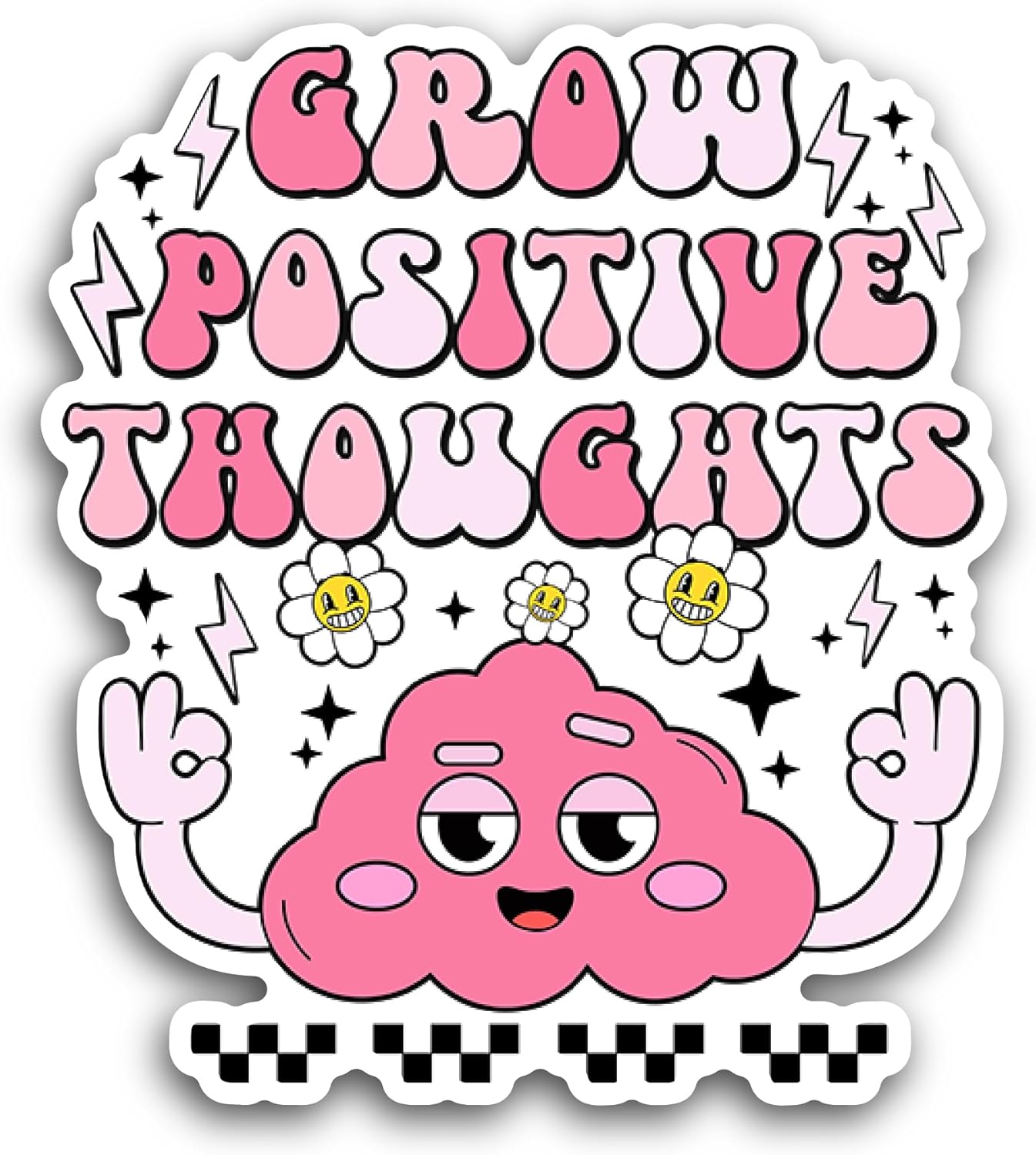 2 (Pieces) 3" and 5" Grow Positive Sticker, Waterproof Vinyl Decals for Many Purpose Like Cars, Trucks, Laptops, Phones, Windows and More