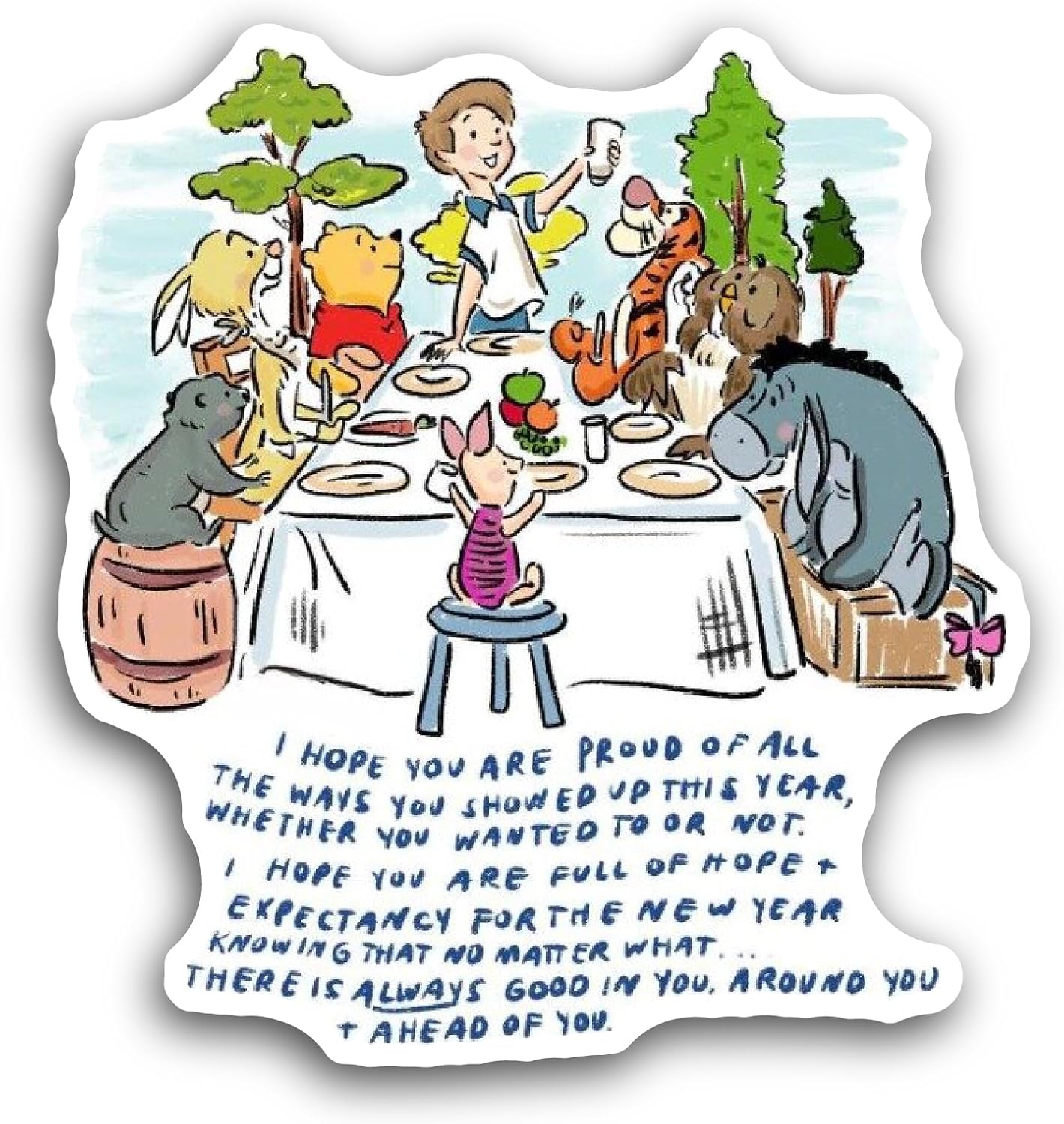 2 (Pieces) 3" and 5" Bear and Friends Sticker, Waterproof Vinyl Decals for Many Purpose Like Cars, Trucks, Laptops, Phones, Windows and More
