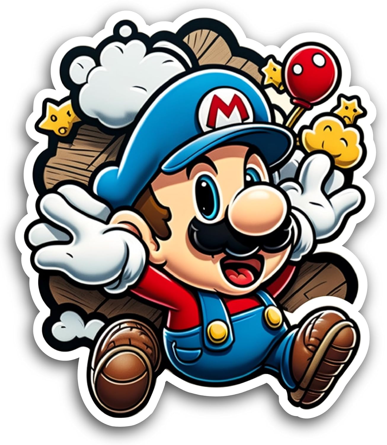 2 (Pieces) 3" and 5" Smiling Cartoon Character Sticker, Waterproof Vinyl Decals for Many Purpose Like Cars, Trucks, Laptops, Phones, Windows and More