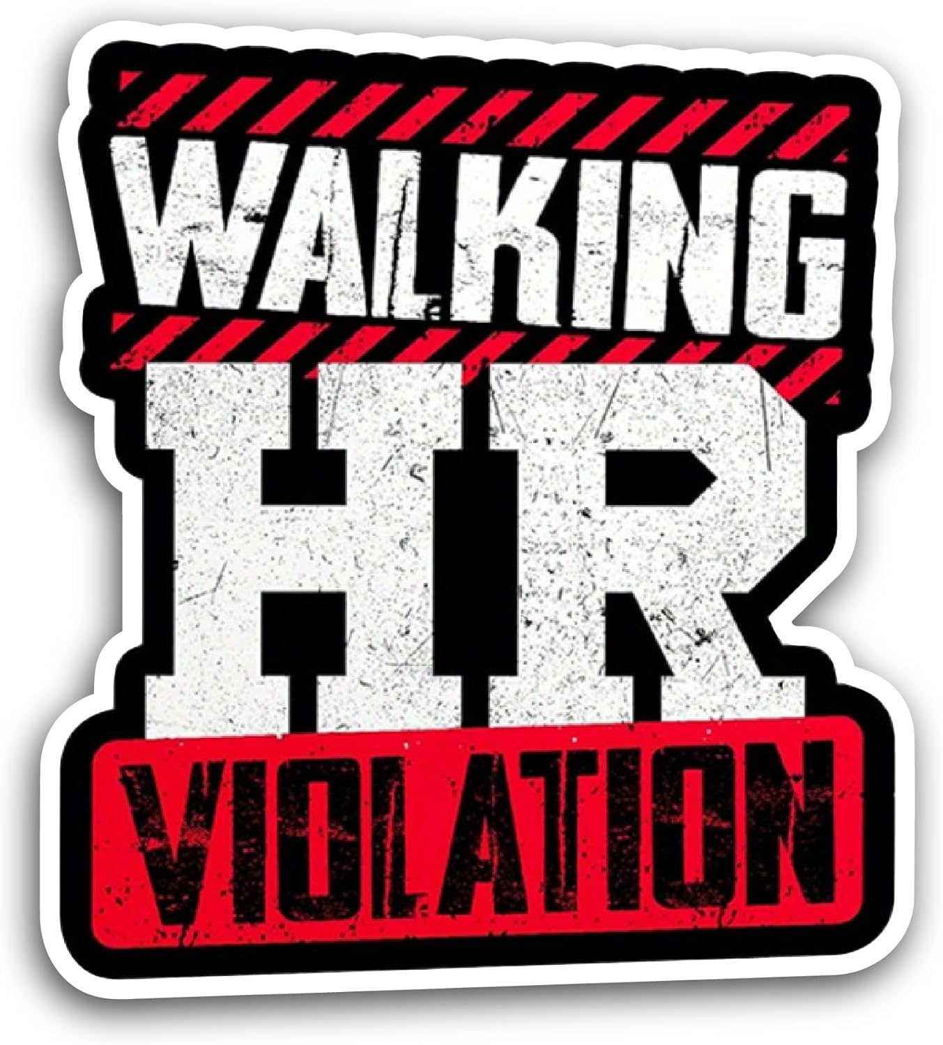 2 (Pieces) 3" and 5" Hr Violation Sticker, Waterproof Vinyl Decals for Many Purpose Like Cars, Trucks, Laptops, Phones, Windows and More