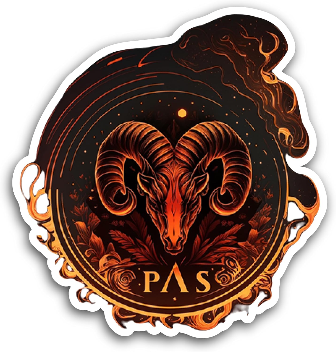 2 (Pieces) 3" and 5" Zodiac Sign of Aries Sticker, Waterproof Vinyl Decals for Many Purpose Like Cars, Trucks, Laptops, Phones, Windows and More