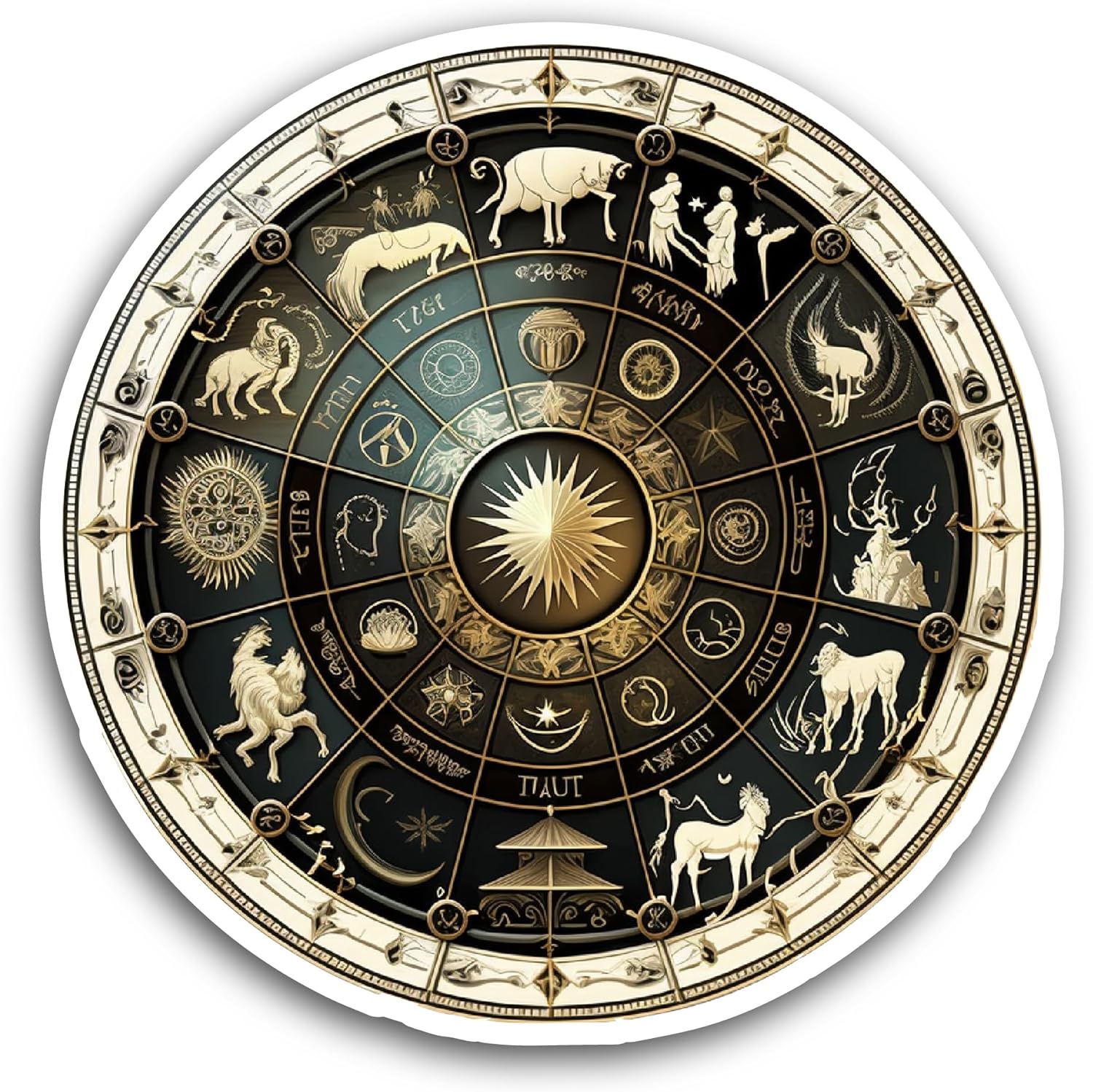 2 (Pieces) 3" and 5" Horoscope Circle Sticker, Waterproof Vinyl Decals for Many Purpose Like Cars, Trucks, Laptops, Phones, Windows and More