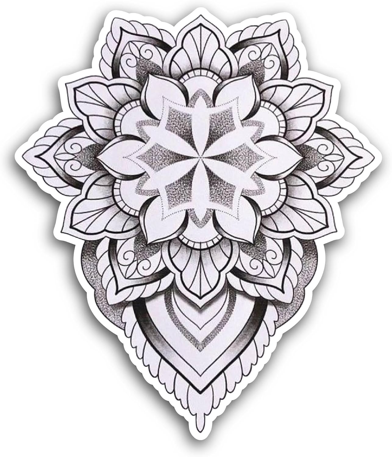 2 (Pieces) 3" and 5" Mandala Art Sticker, Waterproof Vinyl Decals for Many Purpose Like Cars, Trucks, Laptops, Phones, Windows and More
