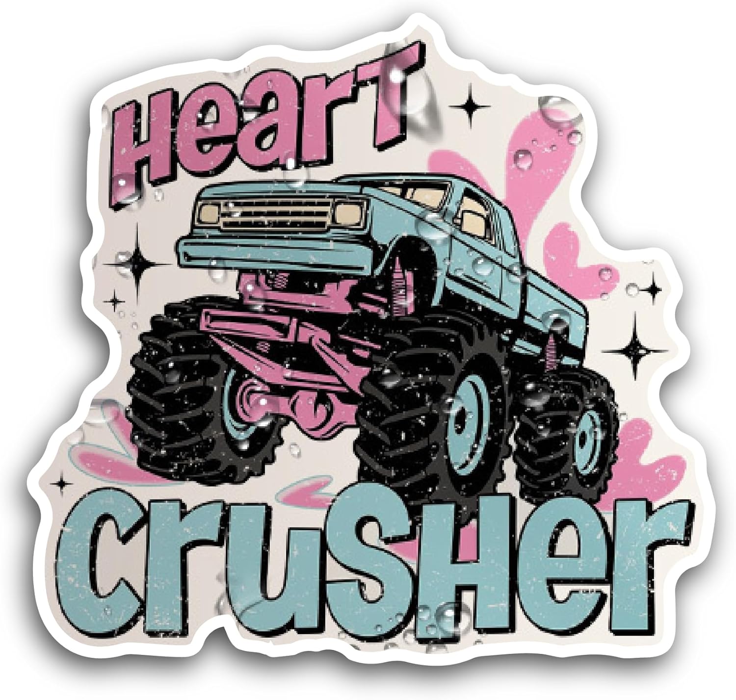 2 (Pieces) 3" and 5" Heart Crusher Sticker, Waterproof Vinyl Decals for Many Purpose Like Cars, Trucks, Laptops, Phones, Windows and More