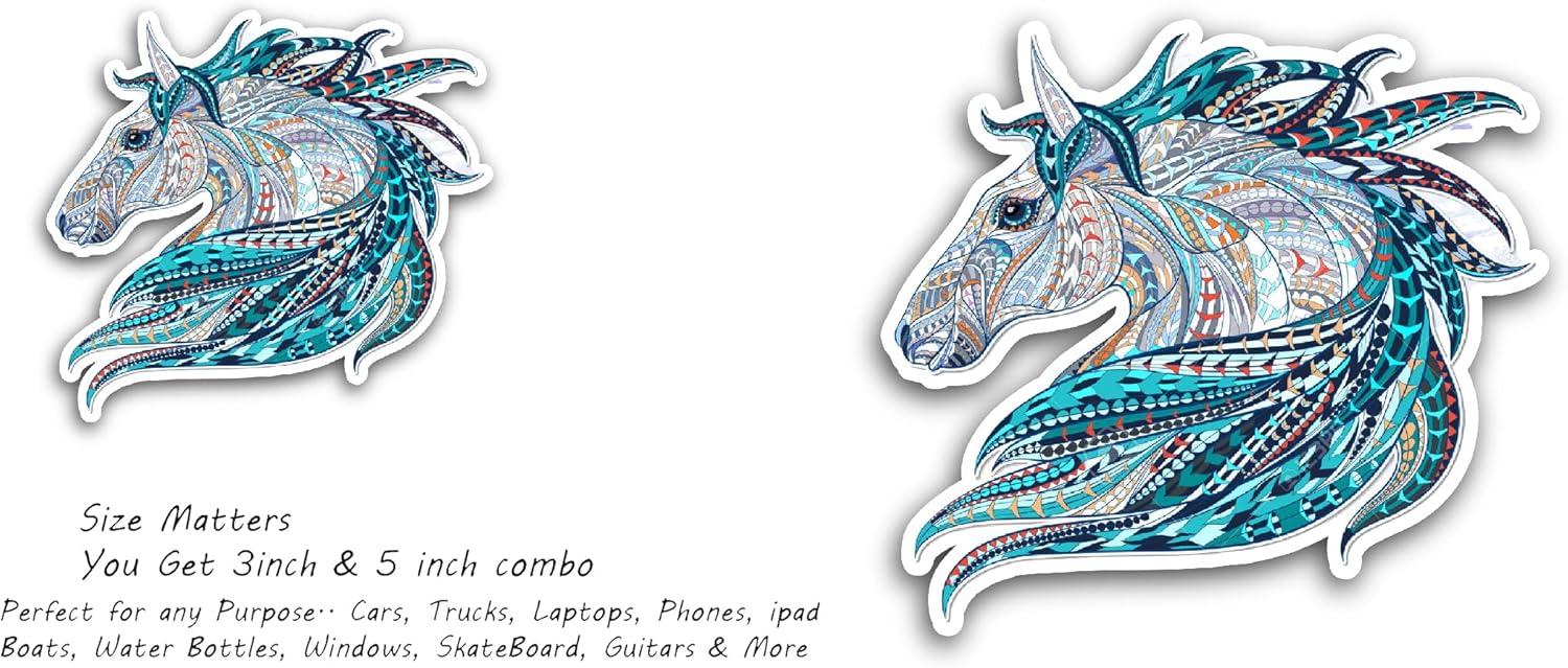 2 (Pieces) 3" and 5" Unicorn Design Sticker, Waterproof Vinyl Decals for Many Purpose Like Cars, Trucks, Laptops, Phones, Windows and More