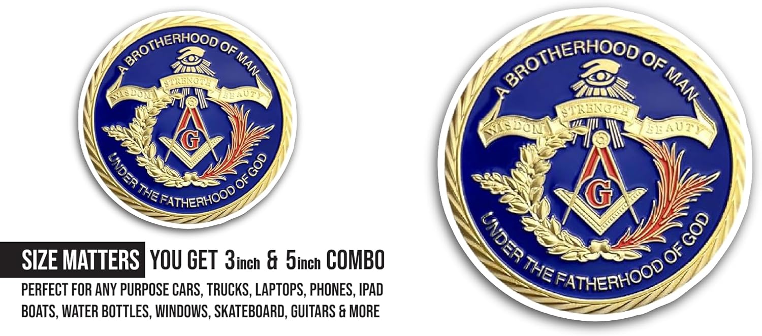 2 (Pieces) 3" and 5" Brotherhood of Man Sticker, Waterproof Vinyl Decals for Many Purpose Like Cars, Trucks, Laptops, Phones, Windows and More
