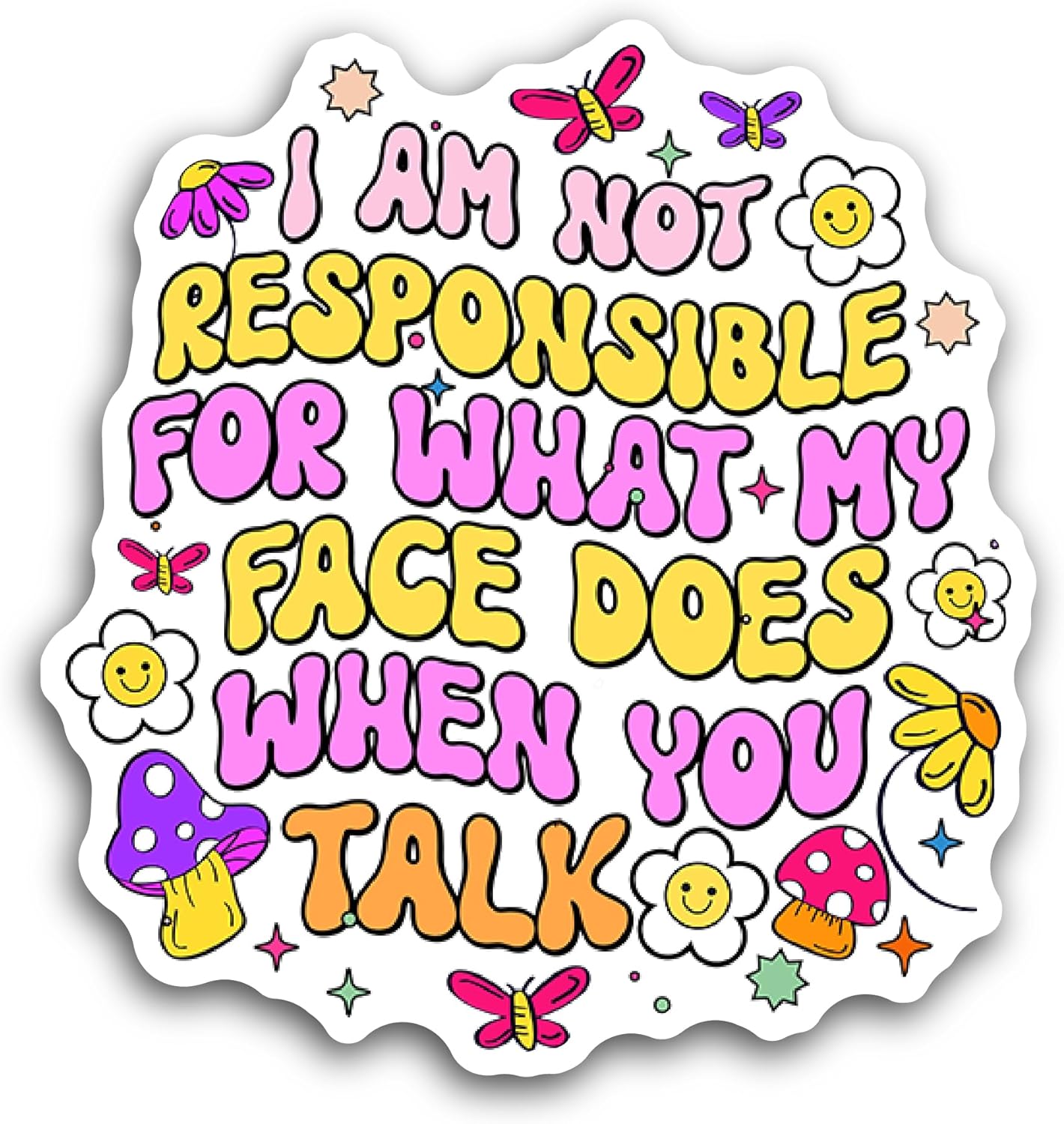 2 (Pieces) 3" and 5" I Am Not Responsible Sticker, Waterproof Vinyl Decals for Many Purpose Like Cars, Trucks, Laptops, Phones, Windows and More