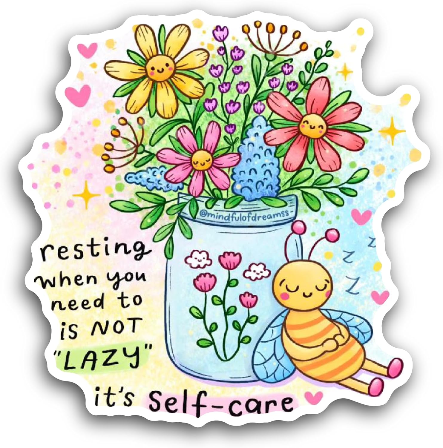 2 (Pieces) 3" and 5" Flower Vase Drawing Sticker, Waterproof Vinyl Decals for Many Purpose Like Cars, Trucks, Laptops, Phones, Windows and More