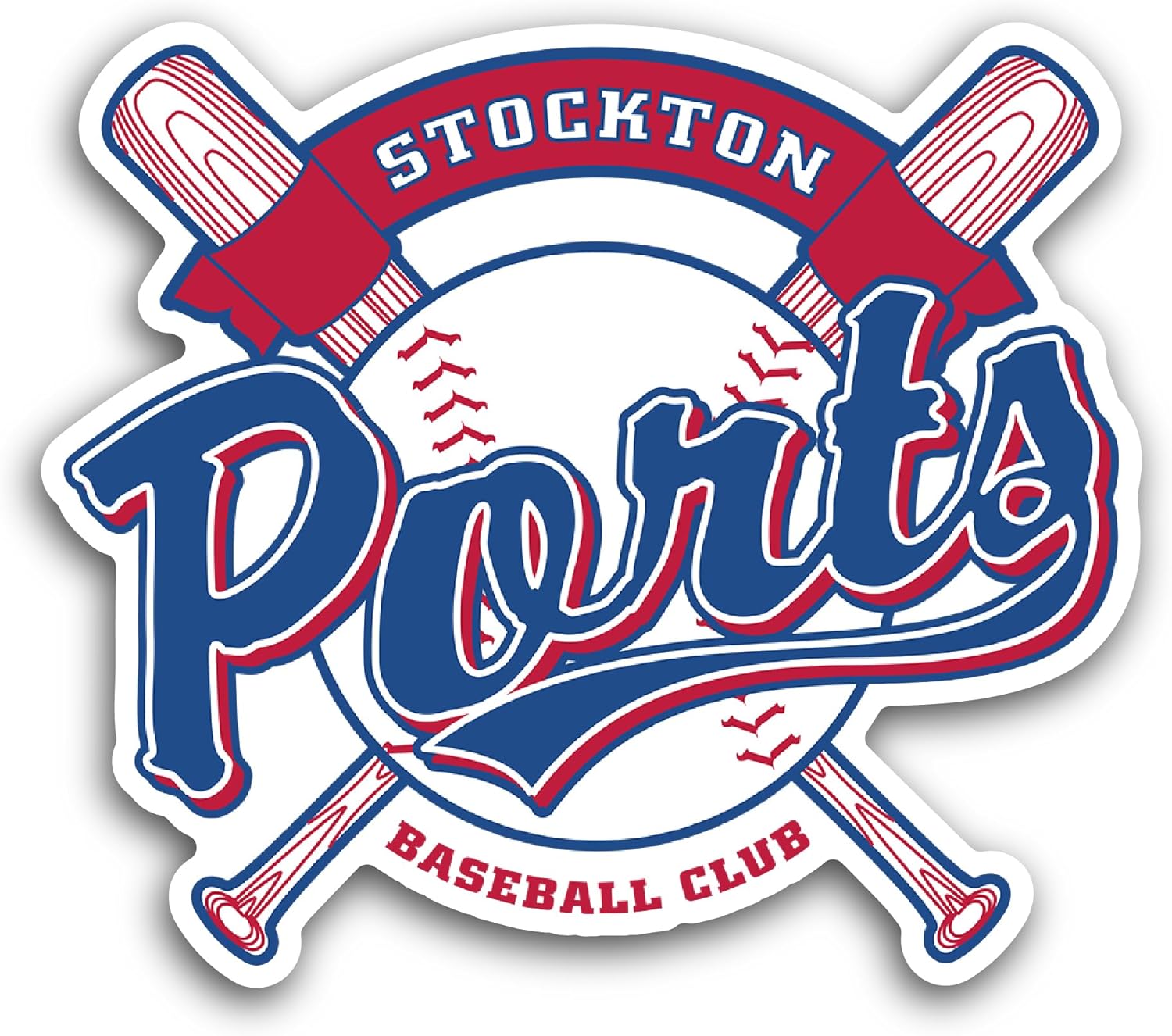 2 (Pieces) 3" and 5" St0ckton P0rts Logo Sticker, Waterproof Vinyl Decals for Many Purpose Like Cars, Trucks, Laptops, Phones, Windows and More