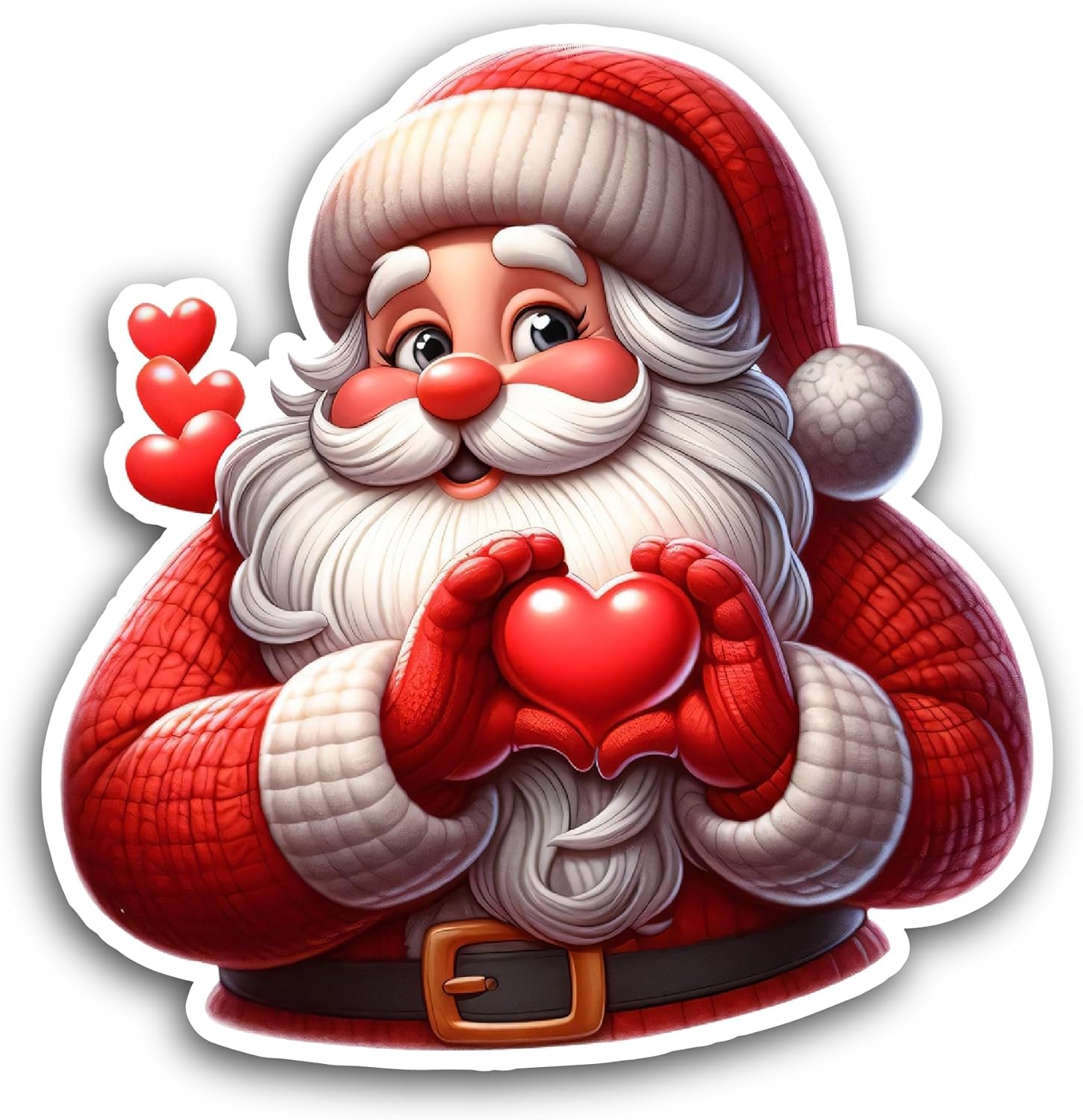 2 (Pieces) 3" and 5" Christmas Santa Claus Sticker, Waterproof Vinyl Decals for Many Purpose Like Cars, Trucks, Laptops, Phones, Windows and More