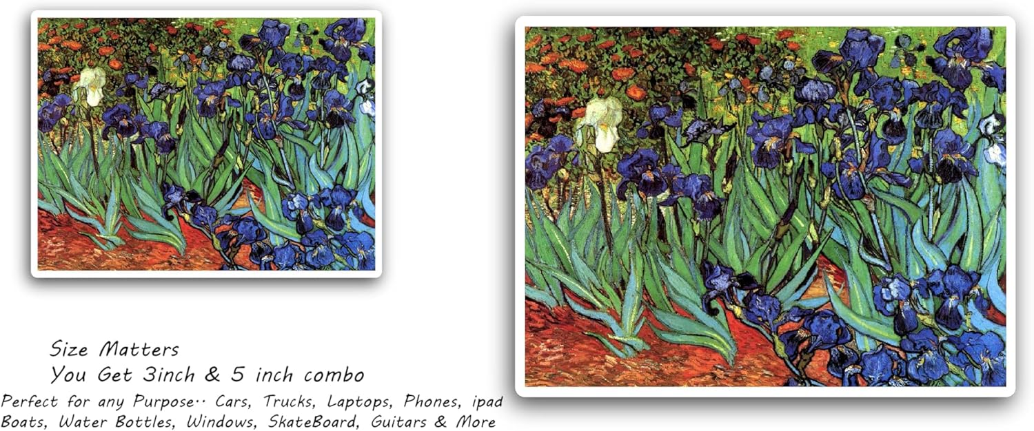 2 (Pieces) 3" and 5" Flowers Art Sticker, Waterproof Vinyl Decals for Many Purpose Like Cars, Trucks, Laptops, Phones, Windows and More