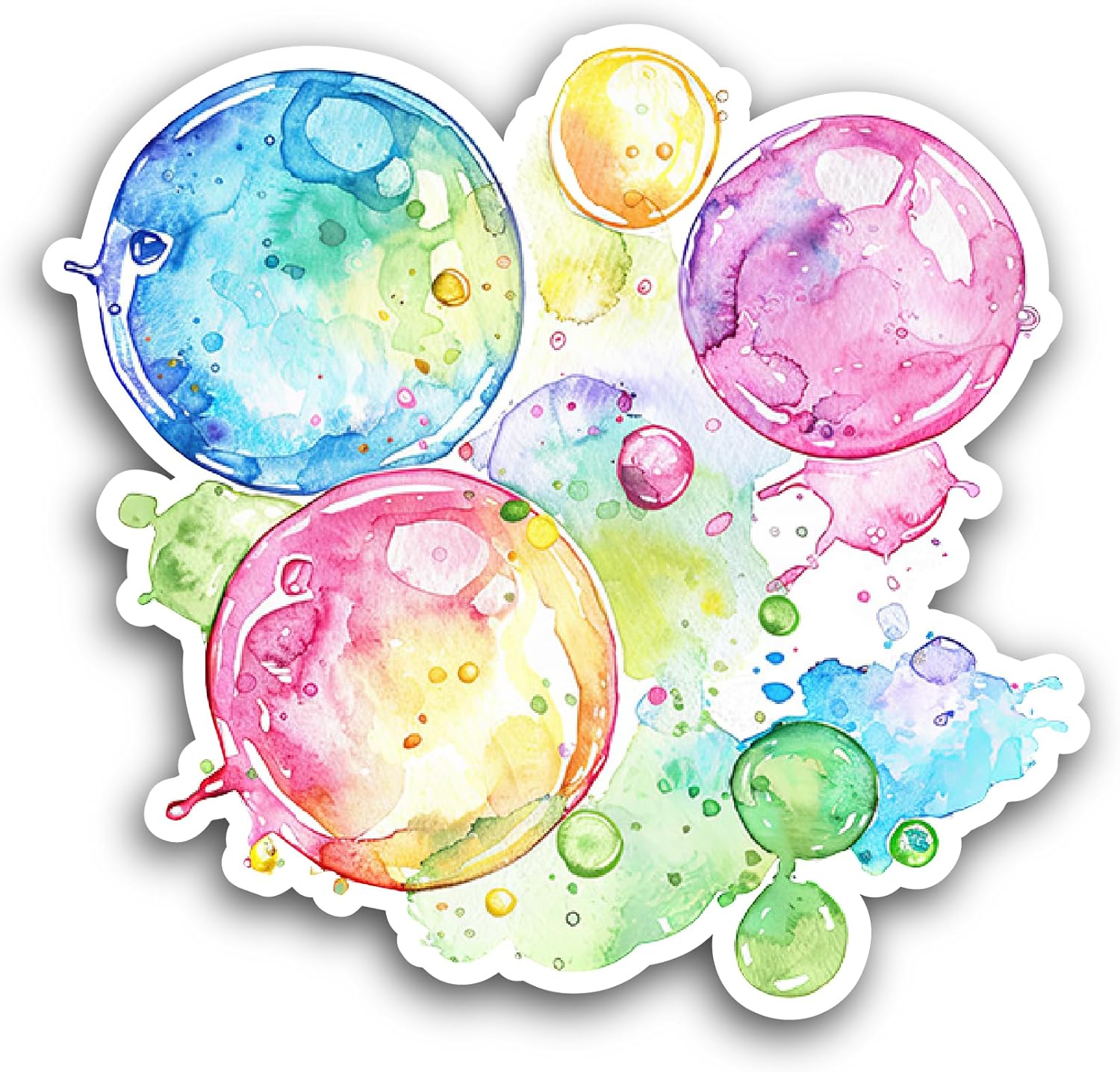 2 (Pieces) 3" and 5" Bubbles Sticker, Waterproof Vinyl Decals for Many Purpose Like Cars, Trucks, Laptops, Phones, Windows and More