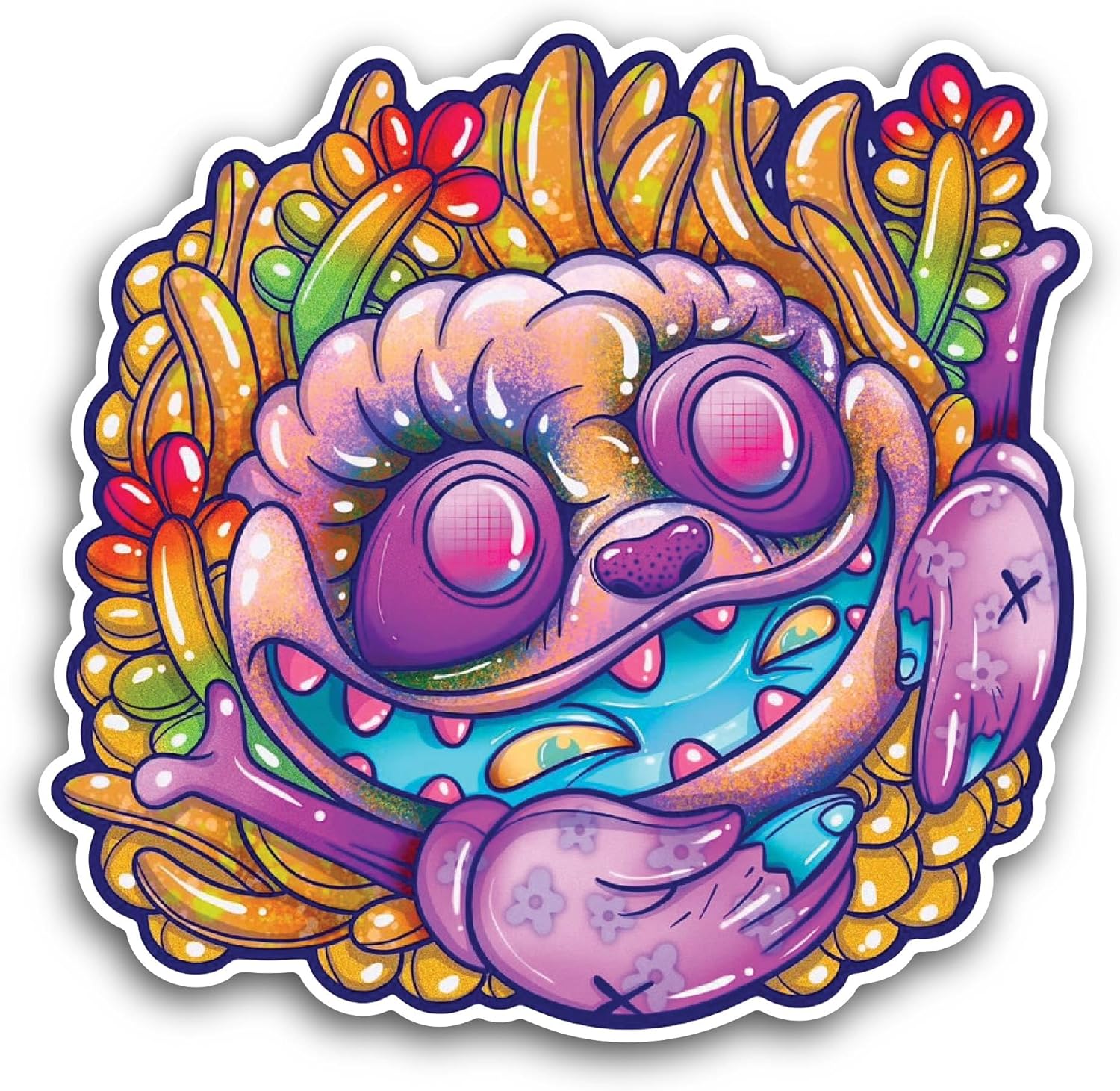 2 (Pieces) 3" and 5" Colorful Monster Sticker, Waterproof Vinyl Decals for Many Purpose Like Cars, Trucks, Laptops, Phones, Windows and More