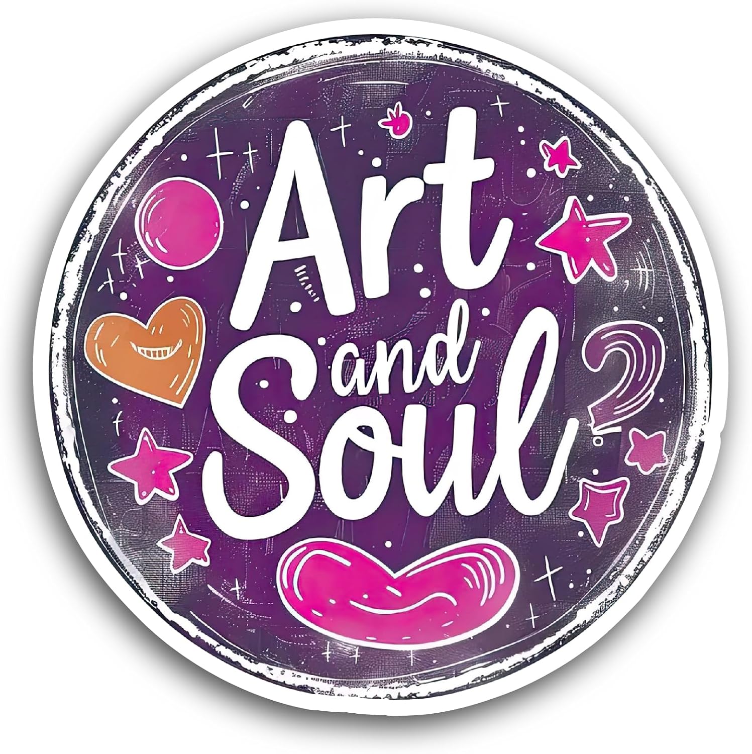 2 (Pieces) 3" and 5" Art and Soul Sticker, Waterproof Vinyl Decals for Many Purpose Like Cars, Trucks, Laptops, Phones, Windows and More