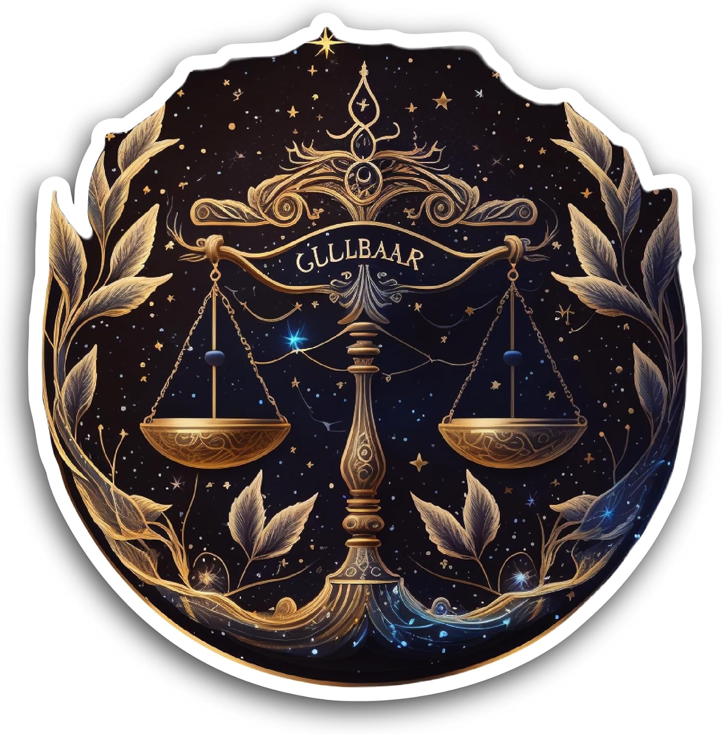 2 (Pieces) 3" and 5" Libra Zodiac Sign with Scale Sticker, Waterproof Vinyl Decals for Many Purpose Like Cars, Trucks, Laptops, Phones, Windows and More