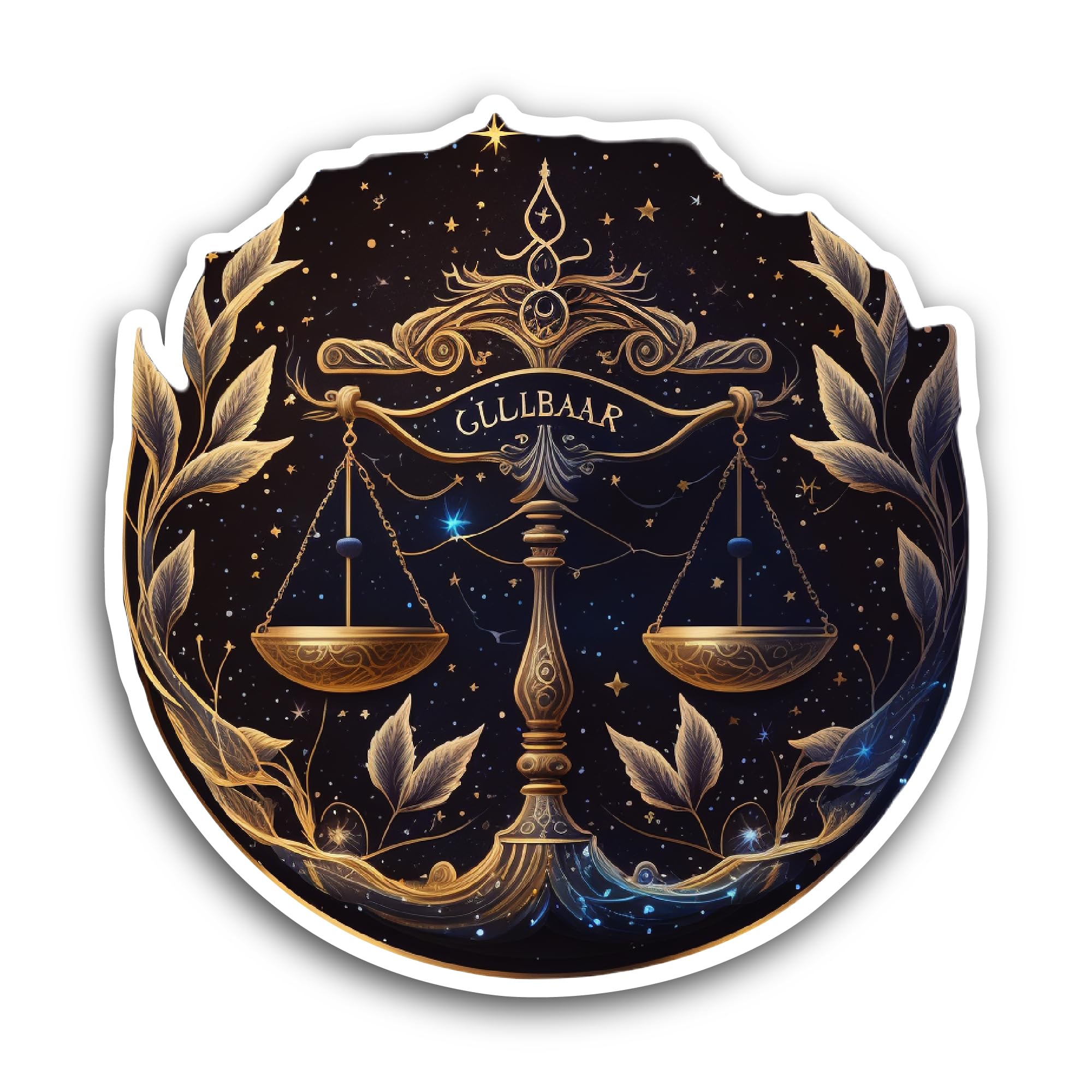 2 (Pieces) 3" and 5" Libra Zodiac Sign with Scale Sticker, Waterproof Vinyl Decals for Many Purpose 