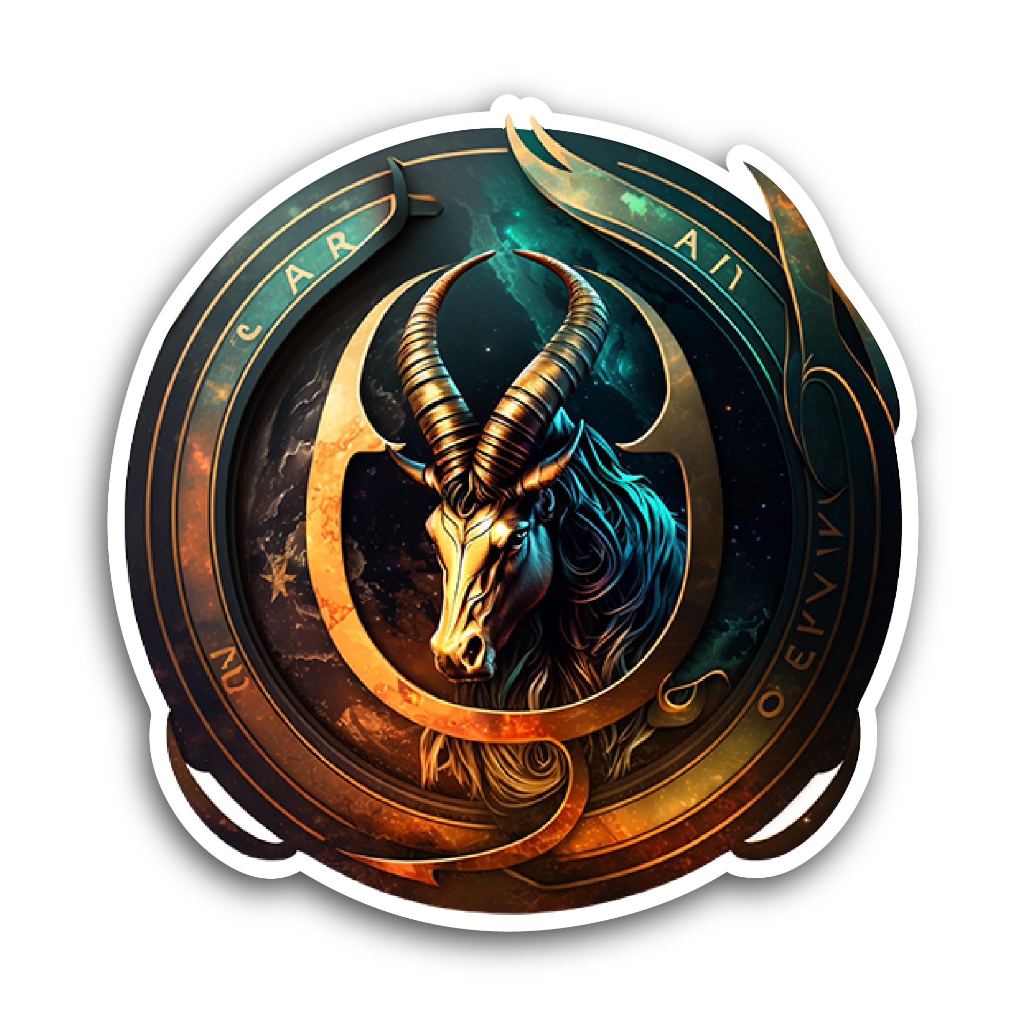 2 (Pieces) 3" and 5" Capricorn Zodiac Sign Sticker, Waterproof Vinyl Decals for Many Purpose Like Ca