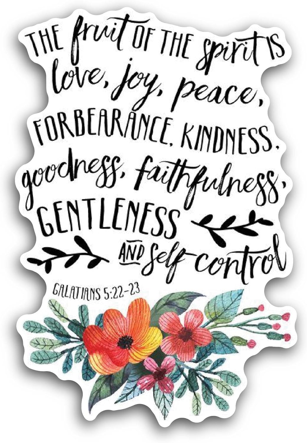 2 (Pieces) 3" and 5" Fruit of The Spirit Sticker, Waterproof Vinyl Decals for Many Purpose Like Cars, Trucks, Laptops, Phones, Windows and More