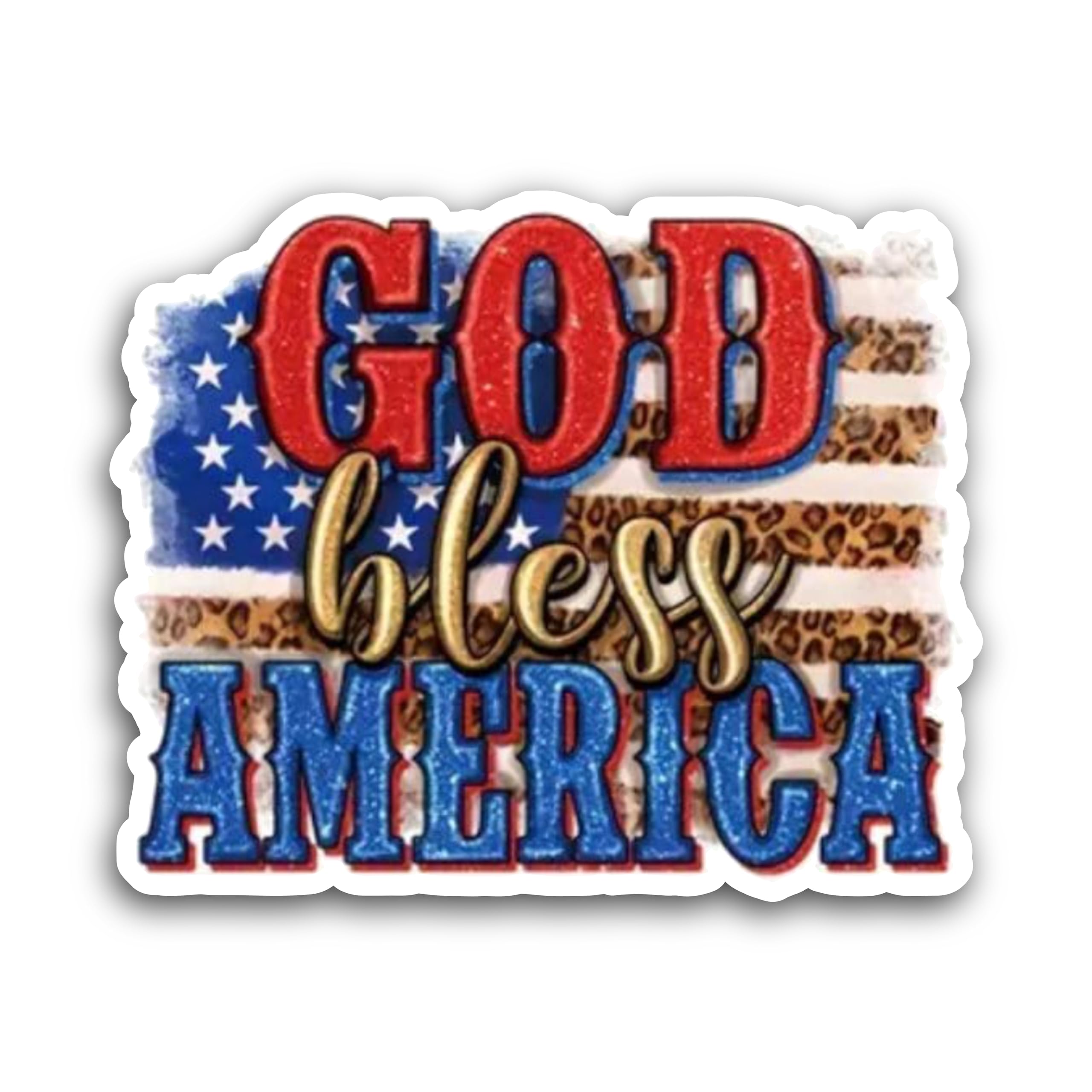 2 (Pieces) 3" and 5" God Bless America Sticker Decal Sticker, Waterproof Vinyl Decals for Many Purpo