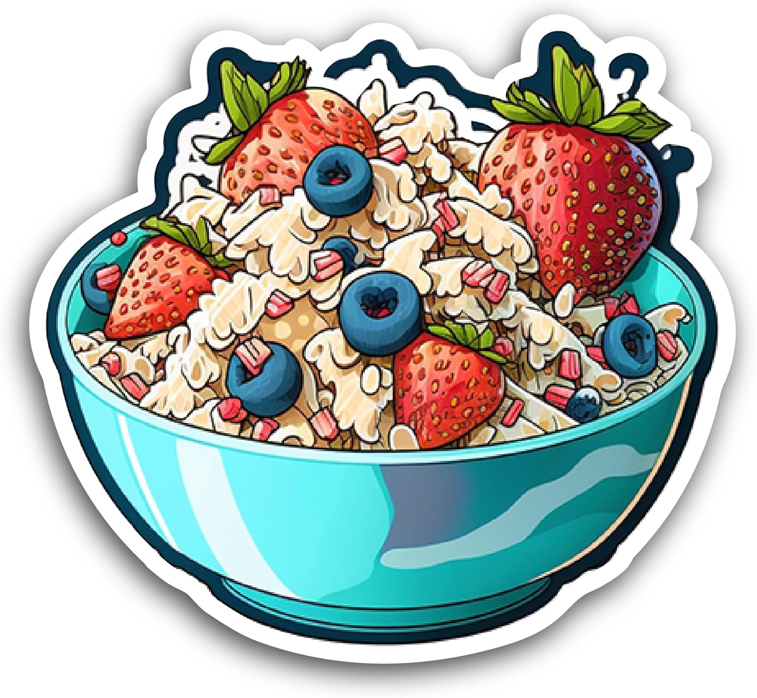 2 (Pieces) 3" and 5" Cereal Bowl Sticker, Waterproof Vinyl Decals for Many Purpose Like Cars, Trucks, Laptops, Phones, Windows and More