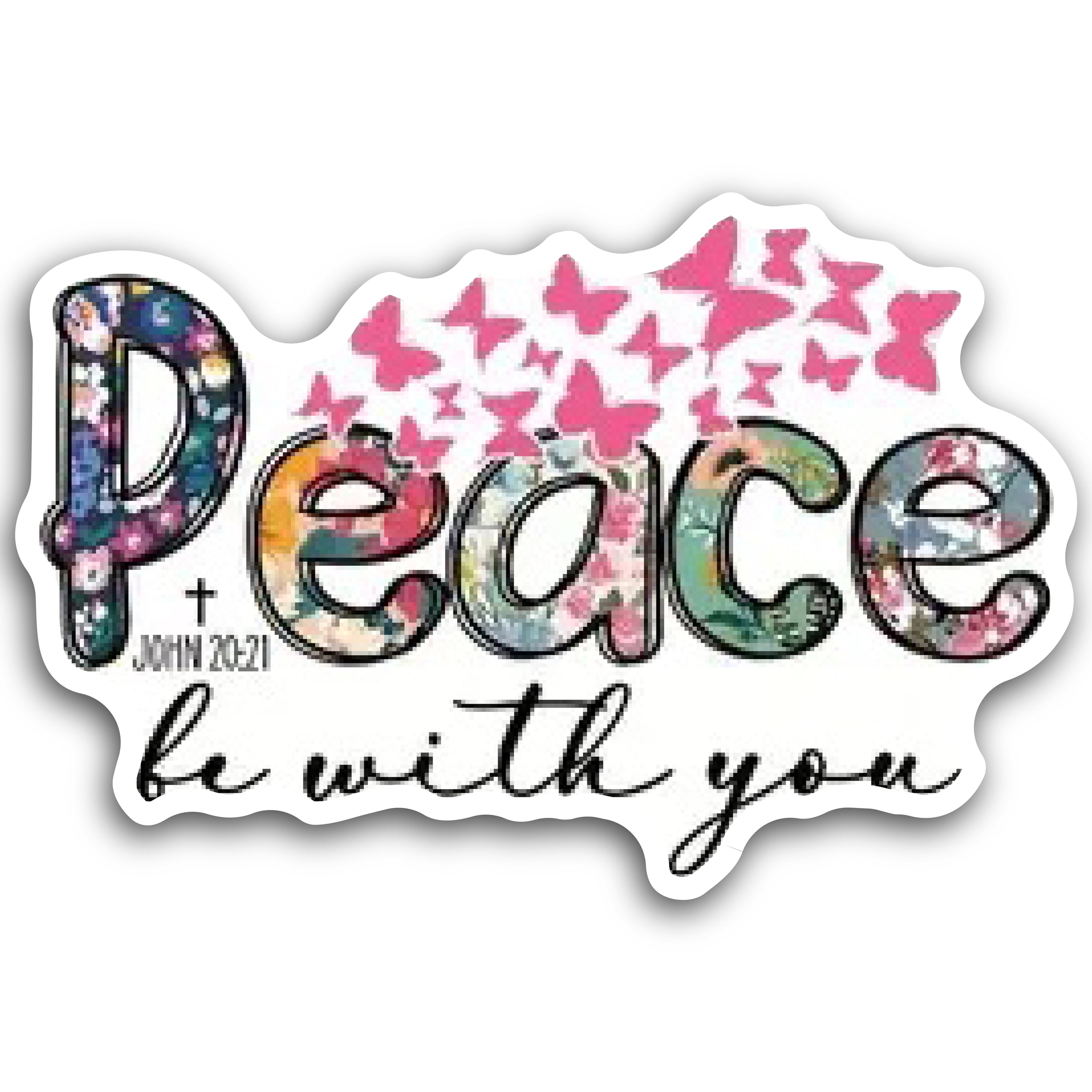 2 (Pieces) 3" and 5" Peace be with You Decal Sticker, Waterproof Vinyl Decals for Many Purpose Like 