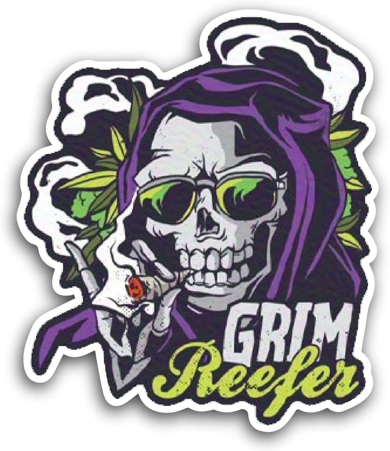 2 (Pieces) 3" and 5" Skull Grim Reaper Sticker, Waterproof Vinyl Decals for Many Purpose Like Cars, Trucks, Laptops, Phones, Windows and More