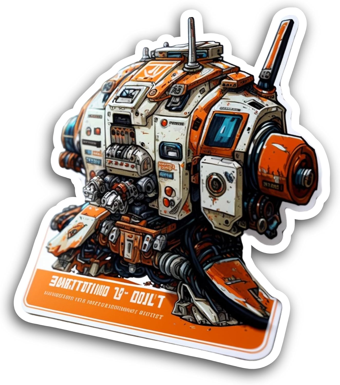 2 (Pieces) 3" and 5" Robot Machine Sticker, Waterproof Vinyl Decals for Many Purpose Like Cars, Trucks, Laptops, Phones, Windows and More