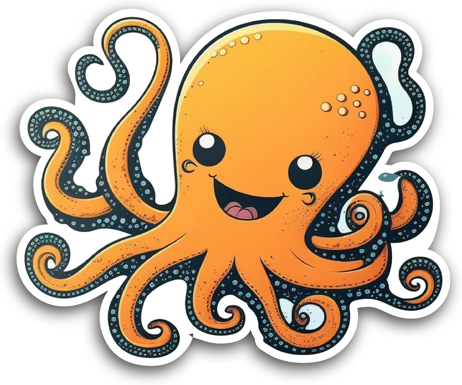 2 (Pieces) 3" and 5" Octopus Sticker, Waterproof Vinyl Decals for Many Purpose Like Cars, Trucks, Laptops, Phones, Windows and More