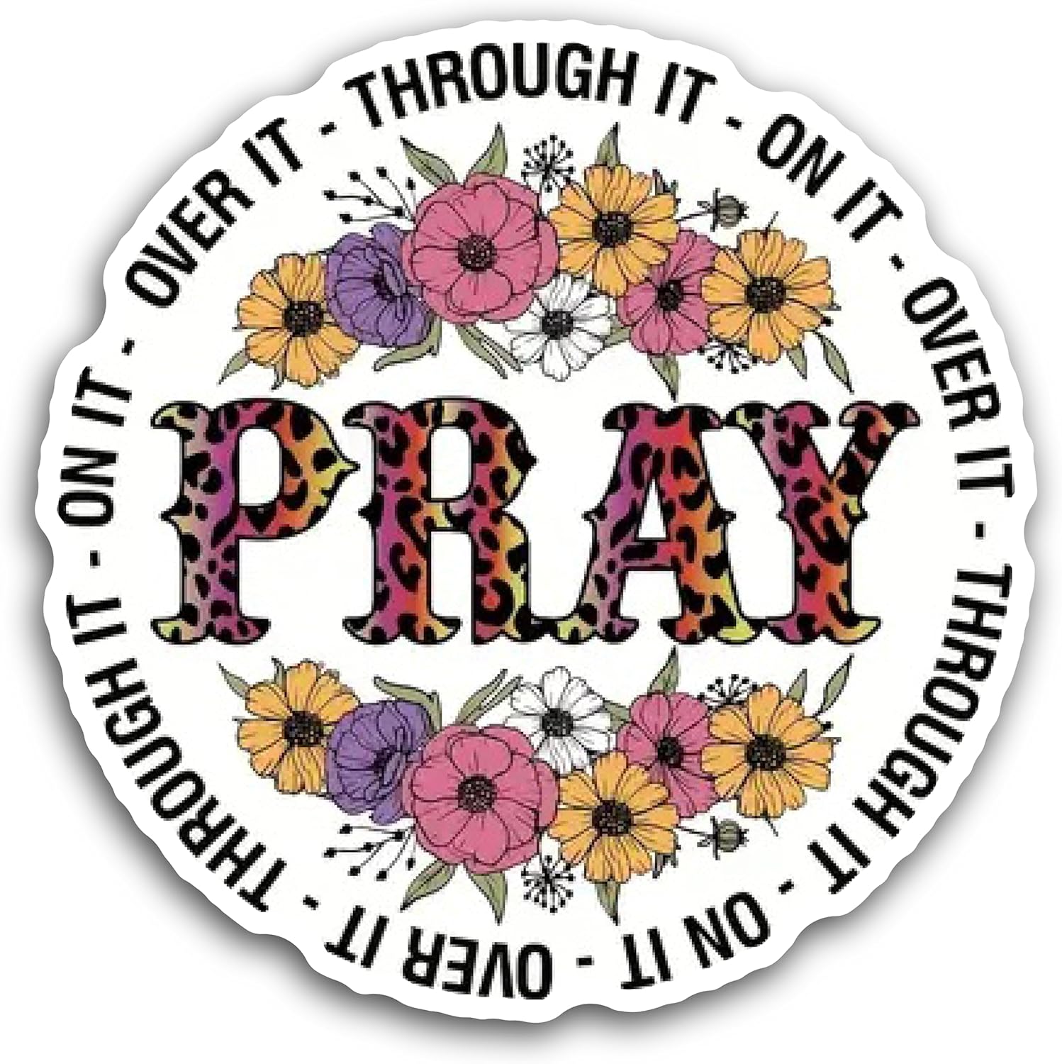 2 (Pieces) 3" and 5" Pray Message Decal Sticker, Waterproof Vinyl Decals for Many Purpose Like Cars, Trucks, Laptops, Phones, Windows and More