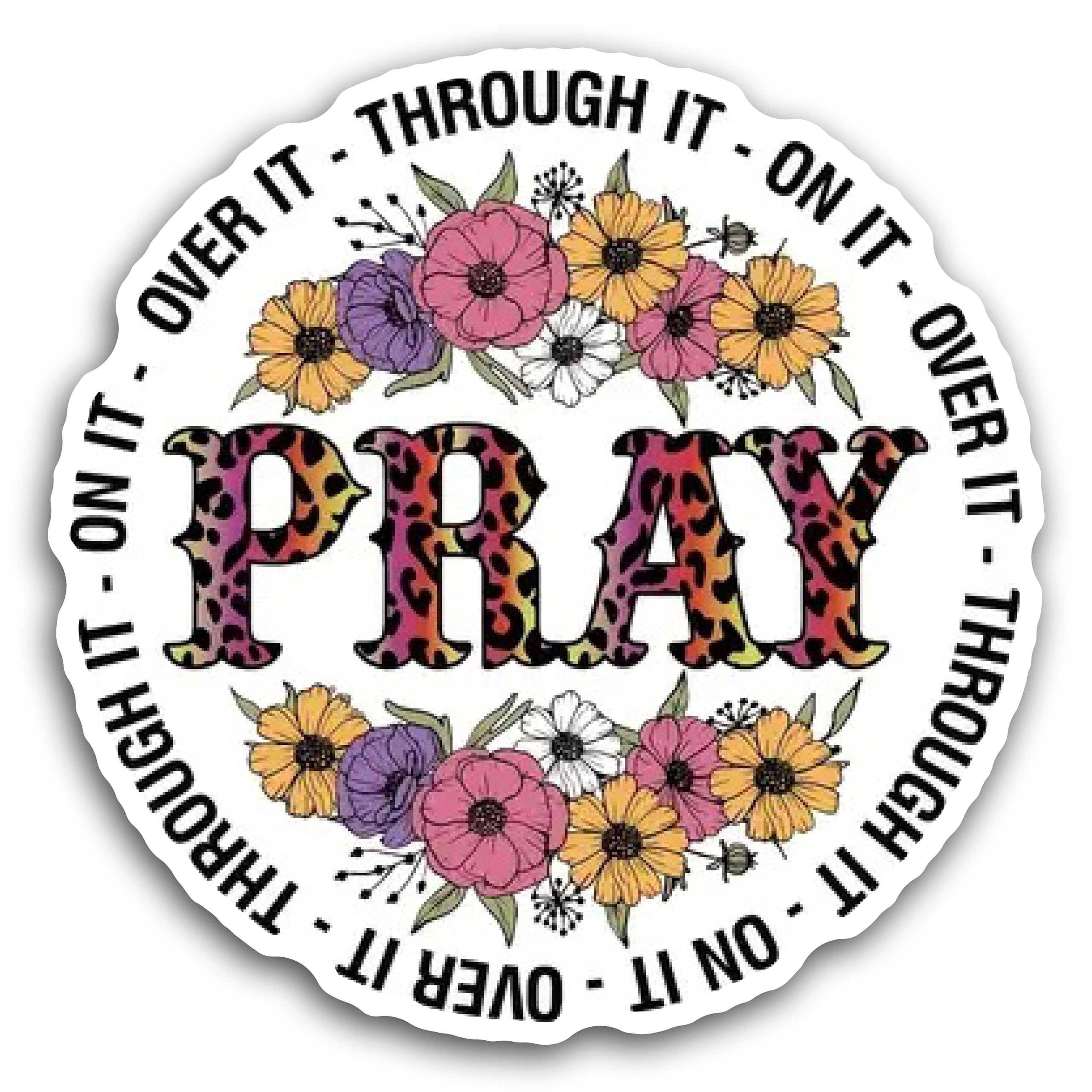 2 (Pieces) 3" and 5" Pray Message Decal Sticker, Waterproof Vinyl Decals for Many Purpose Like Cars,