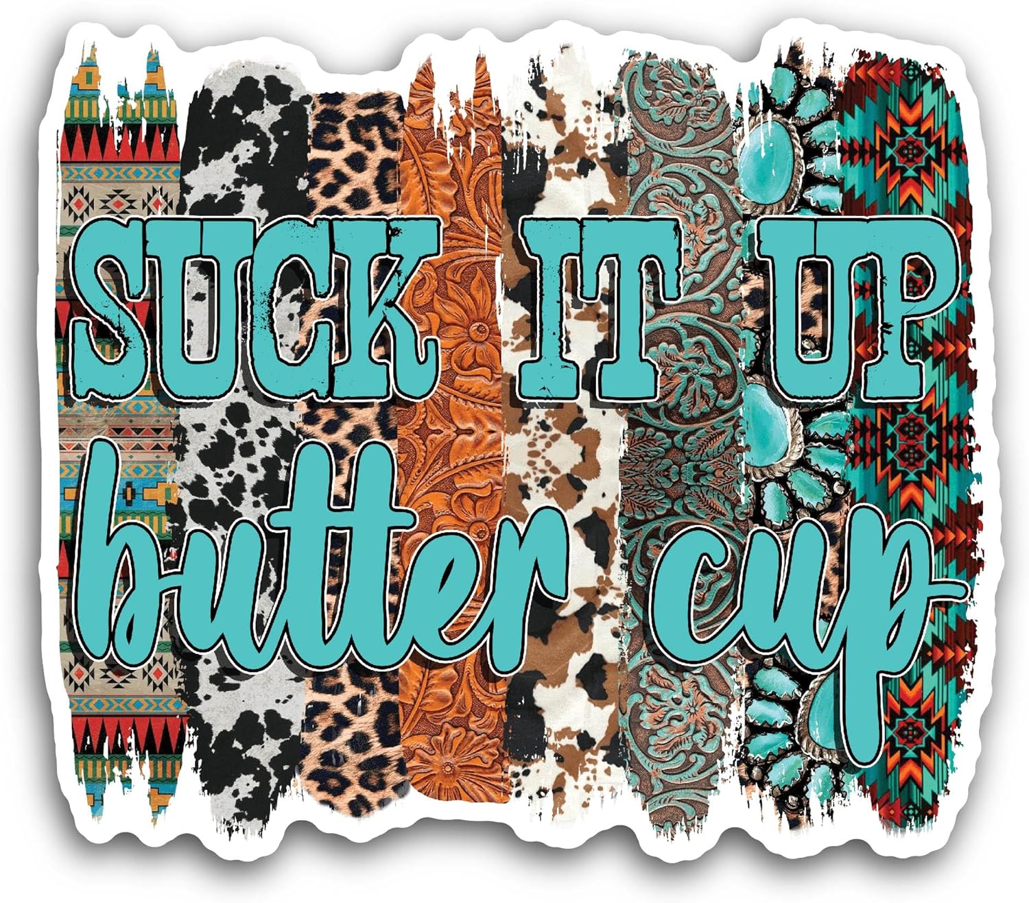 2 (Pieces) 3" and 5" Suck It Up Buttercup Sticker, Waterproof Vinyl Decals for Many Purpose Like Cars, Trucks, Laptops, Phones, Windows and More
