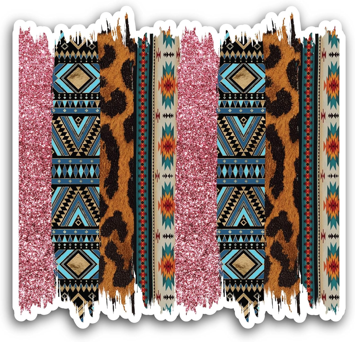 2 (Pieces) 3" and 5" Seamless Pattern Sticker, Waterproof Vinyl Decals for Many Purpose Like Cars, Trucks, Laptops, Phones, Windows and More