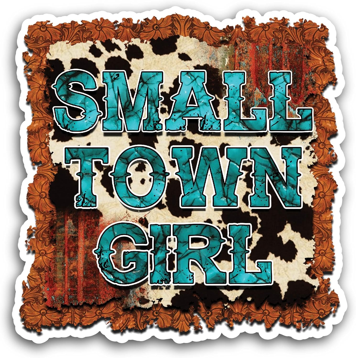 2 (Pieces) 3" and 5" Small Town Girl Sticker, Waterproof Vinyl Decals for Many Purpose Like Cars, Trucks, Laptops, Phones, Windows and More