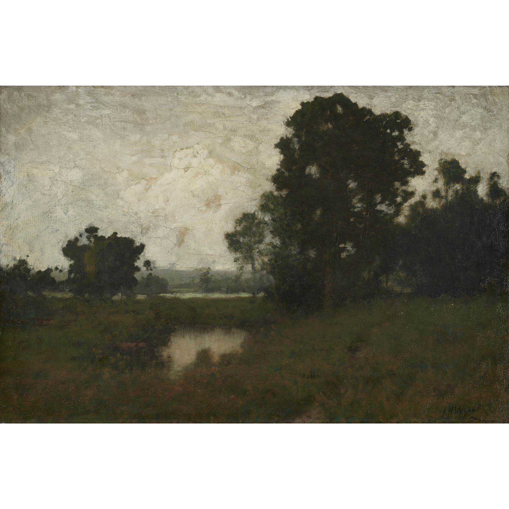 Vinyl Decal, Moody Wall Art Print Tranquil Pond Scene Home Decor (5" x 7")