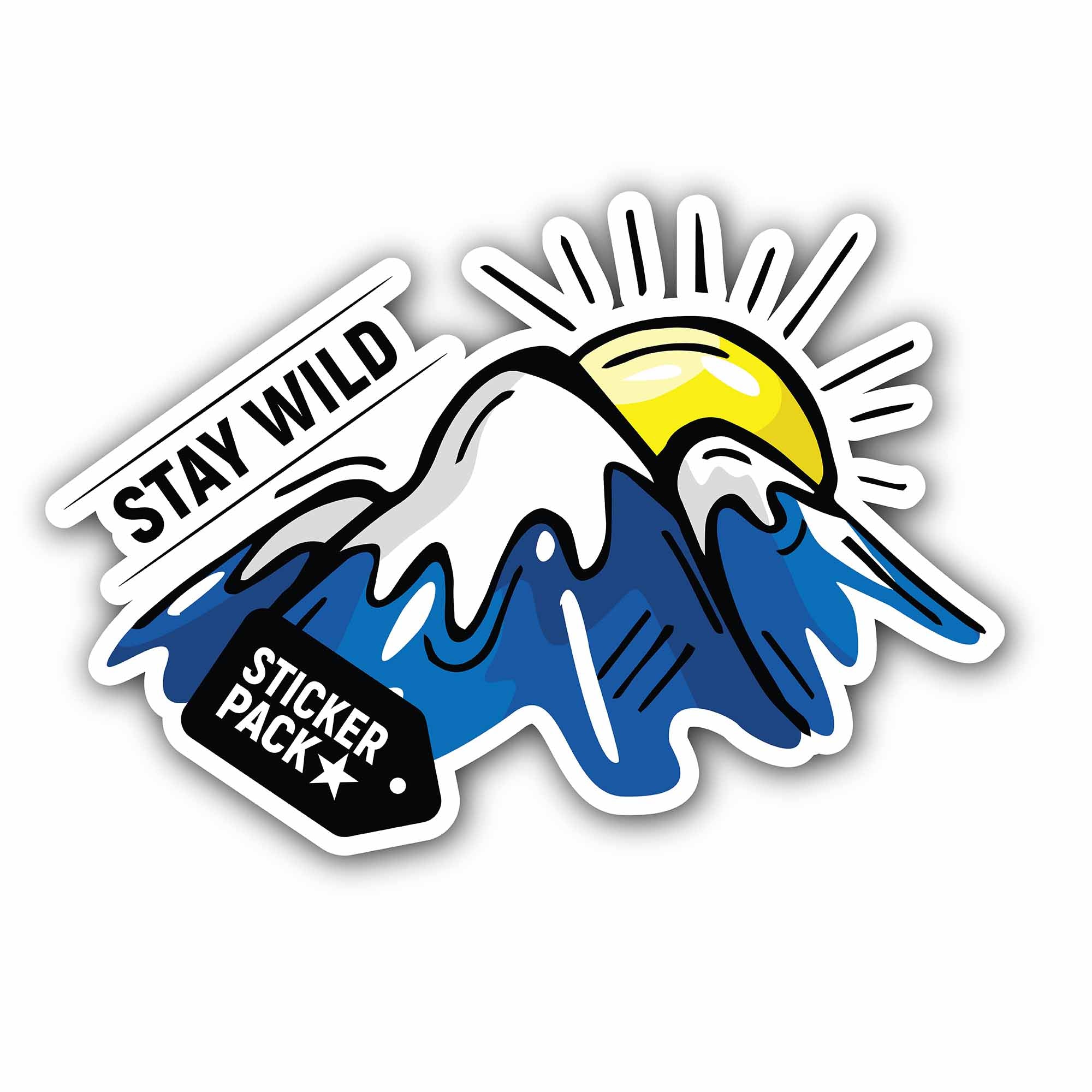 Stay Wild Mountain Sticker, Waterproof Vinyl Decal Sticker Indoor Or Outdoor 2 (Pieces) 3" and 5"