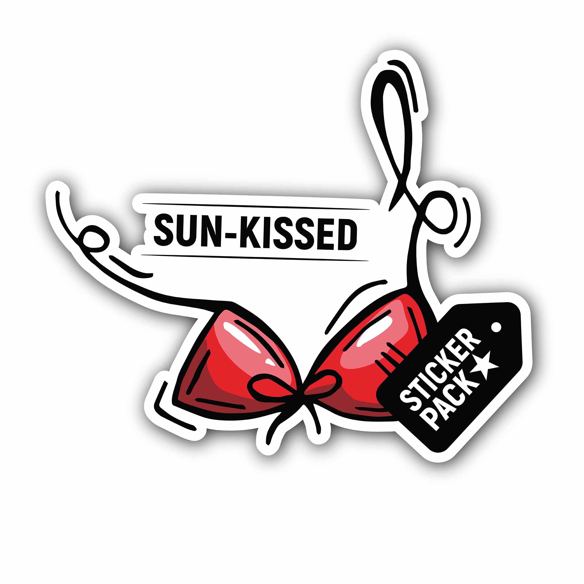 Sun Kissed Sticker, Waterproof Vinyl Decal Sticker Indoor Or Outdoor 2 (Pieces) 3" and 5"