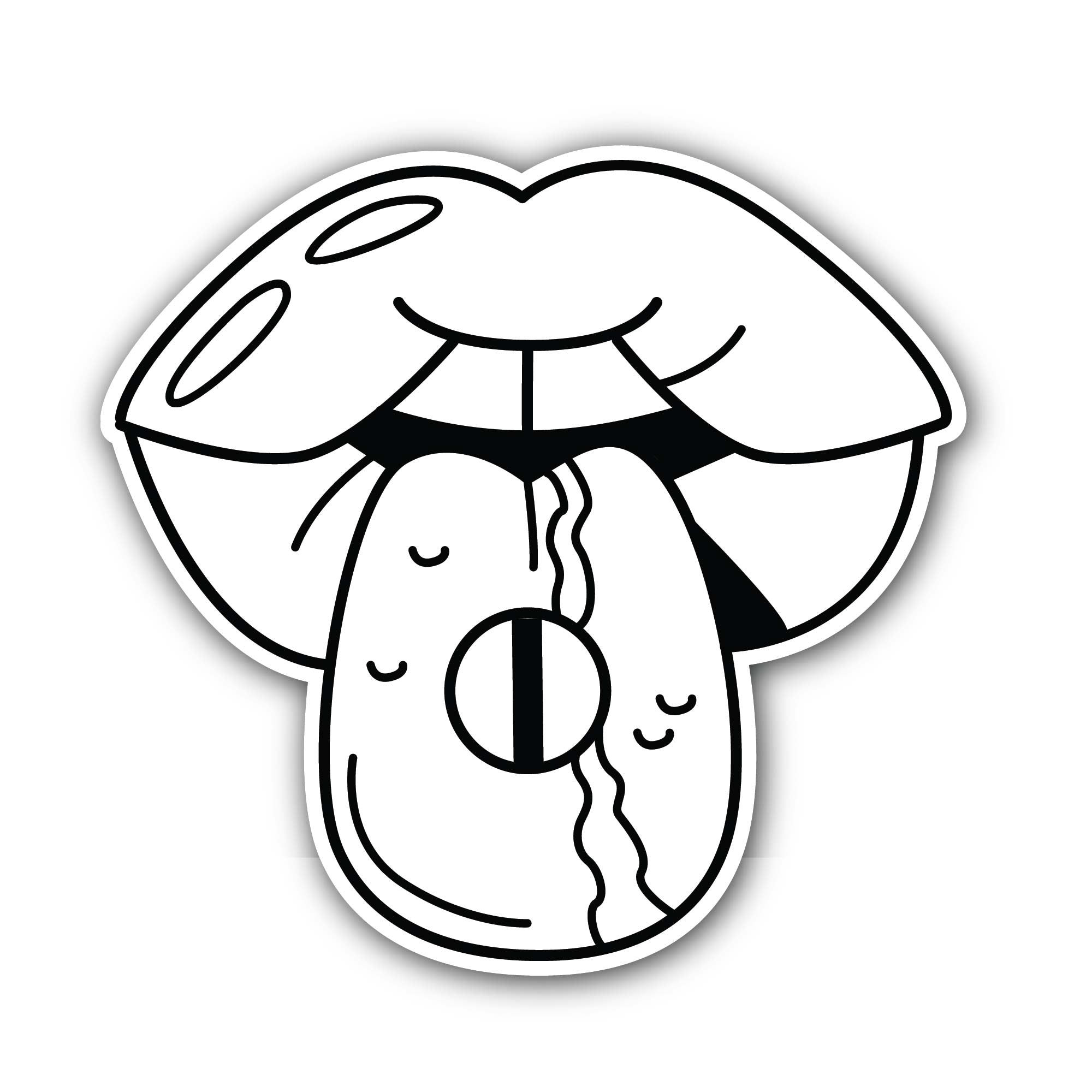 Tongue piercing Sticker, Waterproof Vinyl Decal Sticker Indoor Or Outdoor 2 (Pieces) 3" and 5"