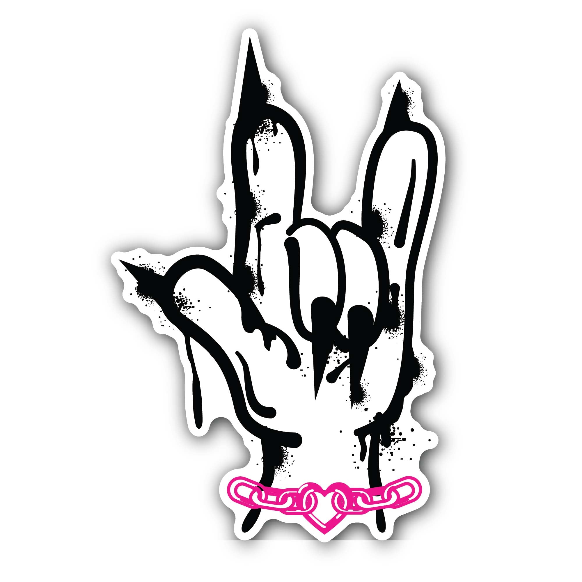 Rock Hand Sticker, Waterproof Vinyl Decal Sticker Indoor Or Outdoor 2 (Pieces) 3" and 5"