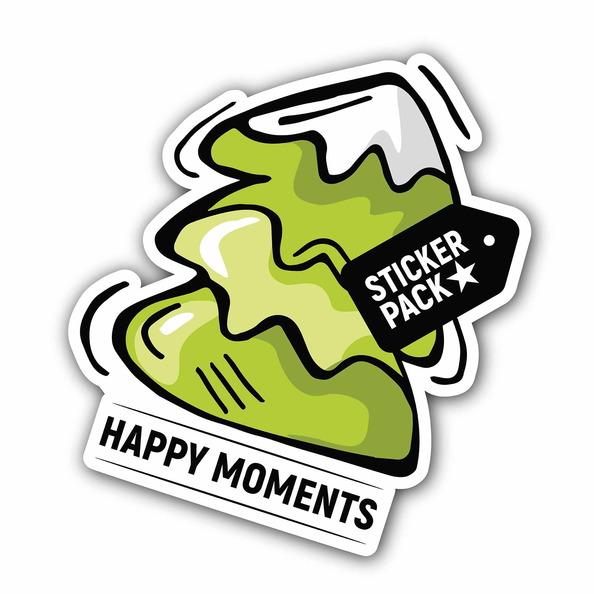 Happy Moments Sticker, Waterproof Vinyl Decal Sticker Indoor Or Outdoor 2 (Pieces) 3" and 5"