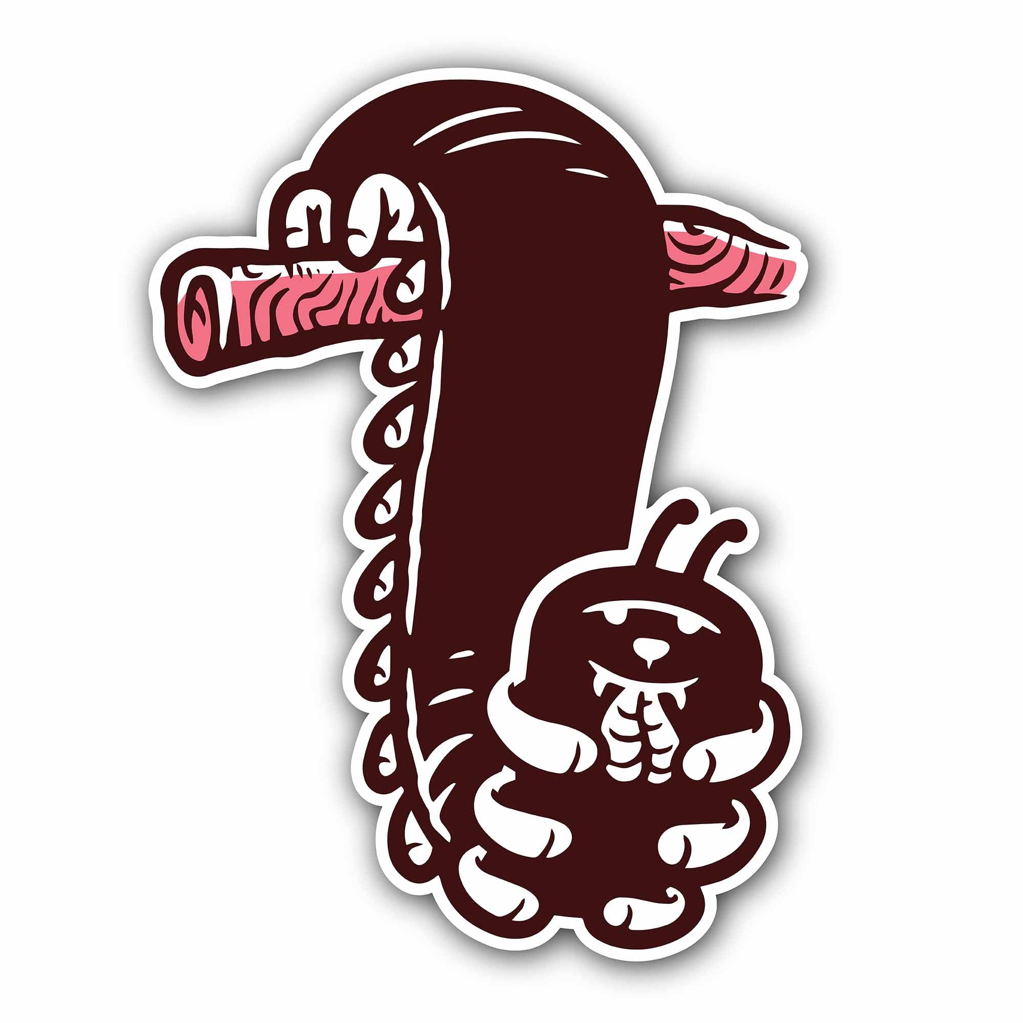 Brown caterpillar Sticker, Waterproof Vinyl Decal Sticker Indoor Or Outdoor 2 (Pieces) 3" and 5"