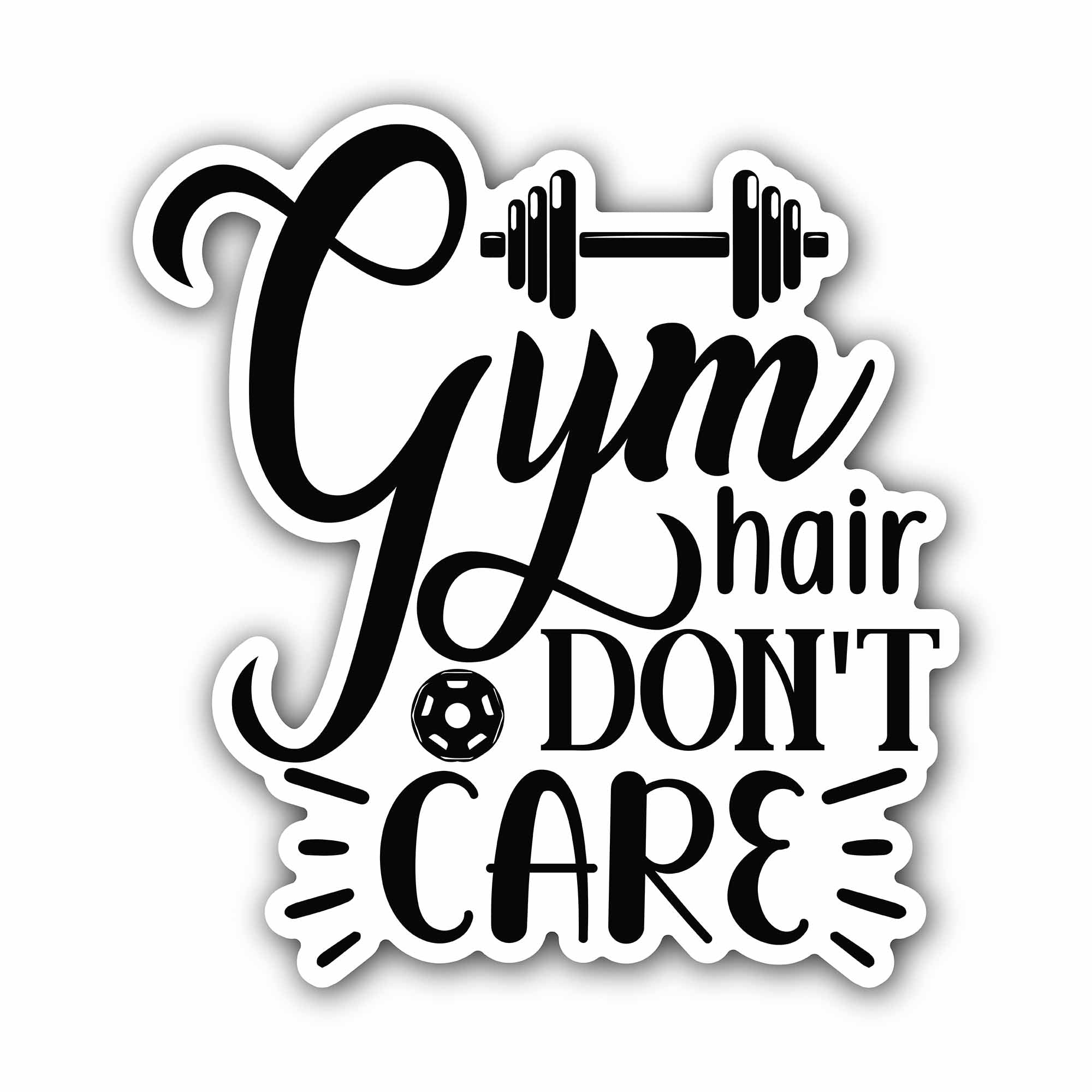 Gym fitness quote lettering Sticker, Waterproof Vinyl Decal Sticker Indoor Or Outdoor 2 (Pieces) 3" and 5"
