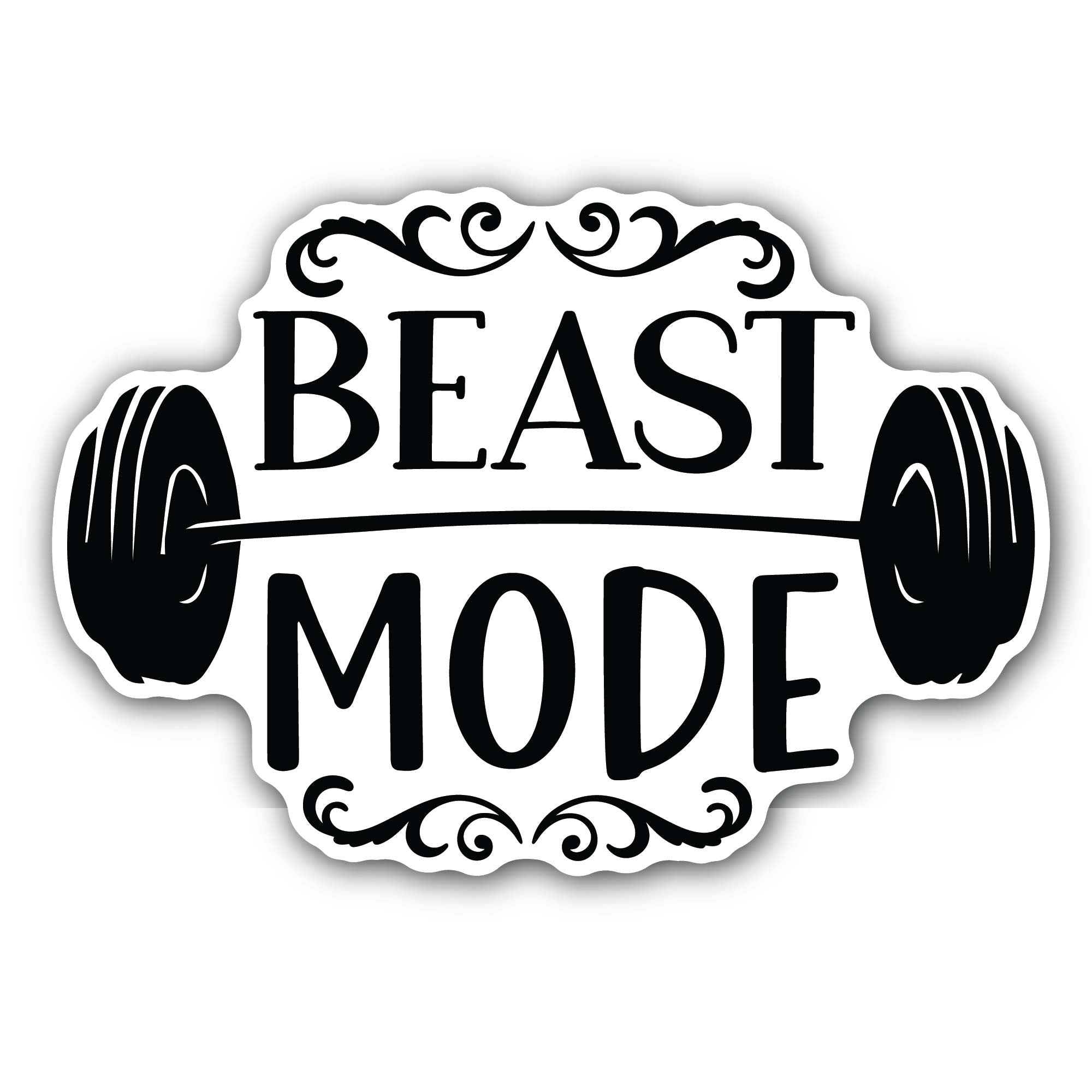 Beast Mode Sticker, Waterproof Vinyl Decal Sticker Indoor Or Outdoor 2 (Pieces) 3" and 5"