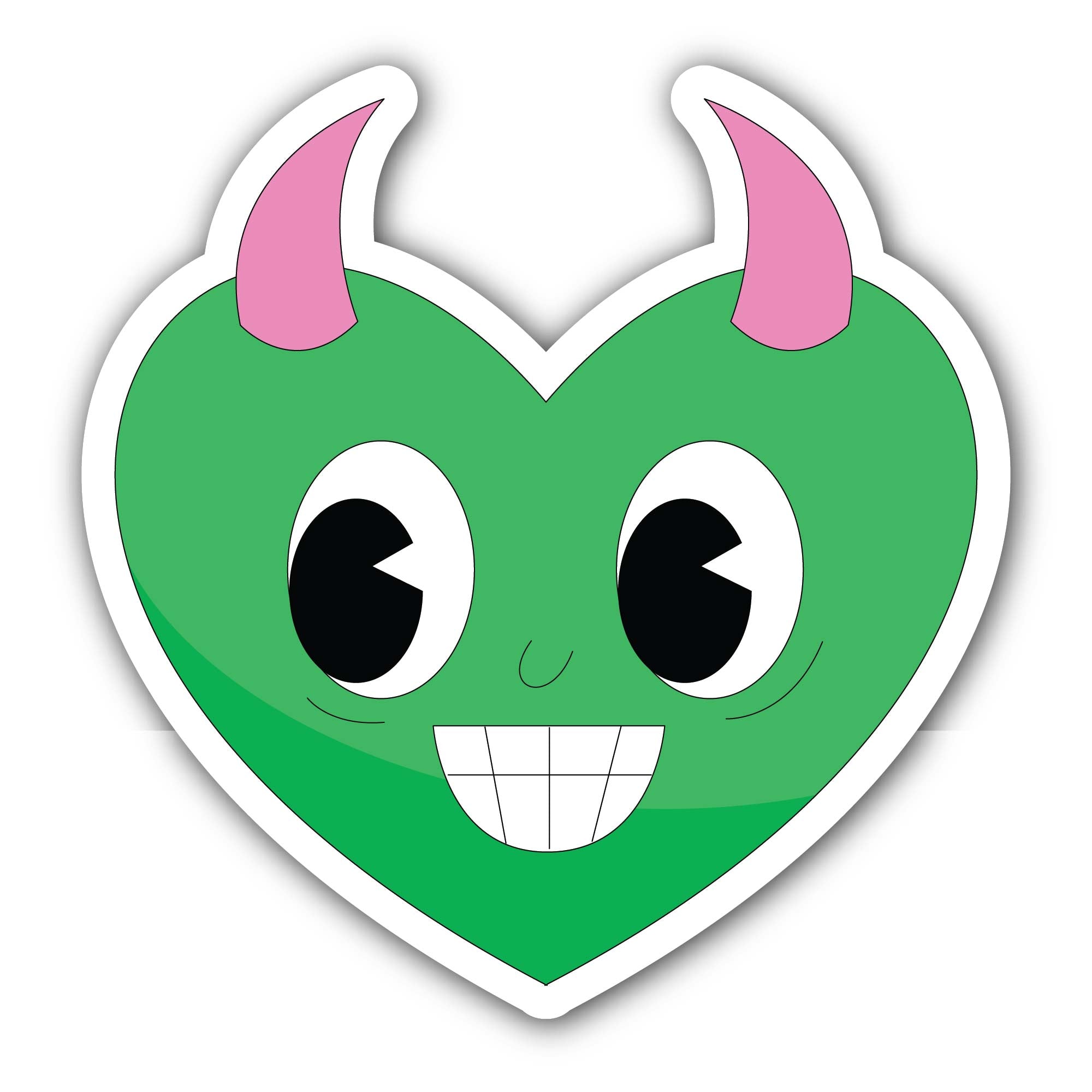 Heart Horns Sticker, Waterproof Vinyl Decal Sticker Indoor Or Outdoor 2 (Pieces) 3" and 5"