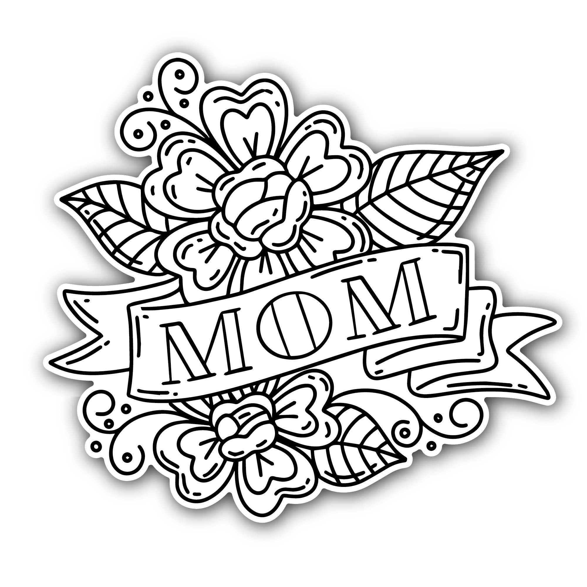 Mom vector Art Sticker, Waterproof Vinyl Decal Sticker Indoor Or Outdoor 2 (Pieces) 3" and 5"