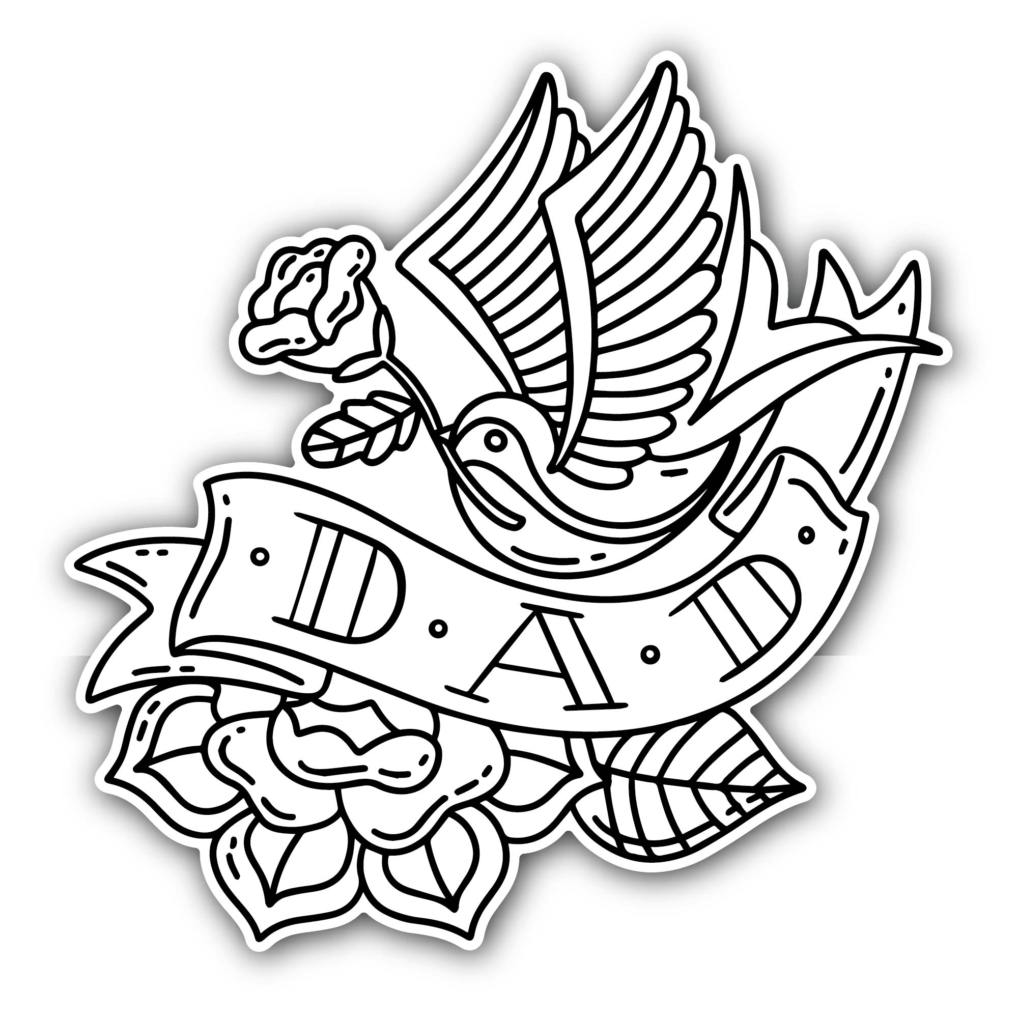 Dad vector Art Sticker, Waterproof Vinyl Decal Sticker Indoor Or Outdoor 2 (Pieces) 3" and 5"