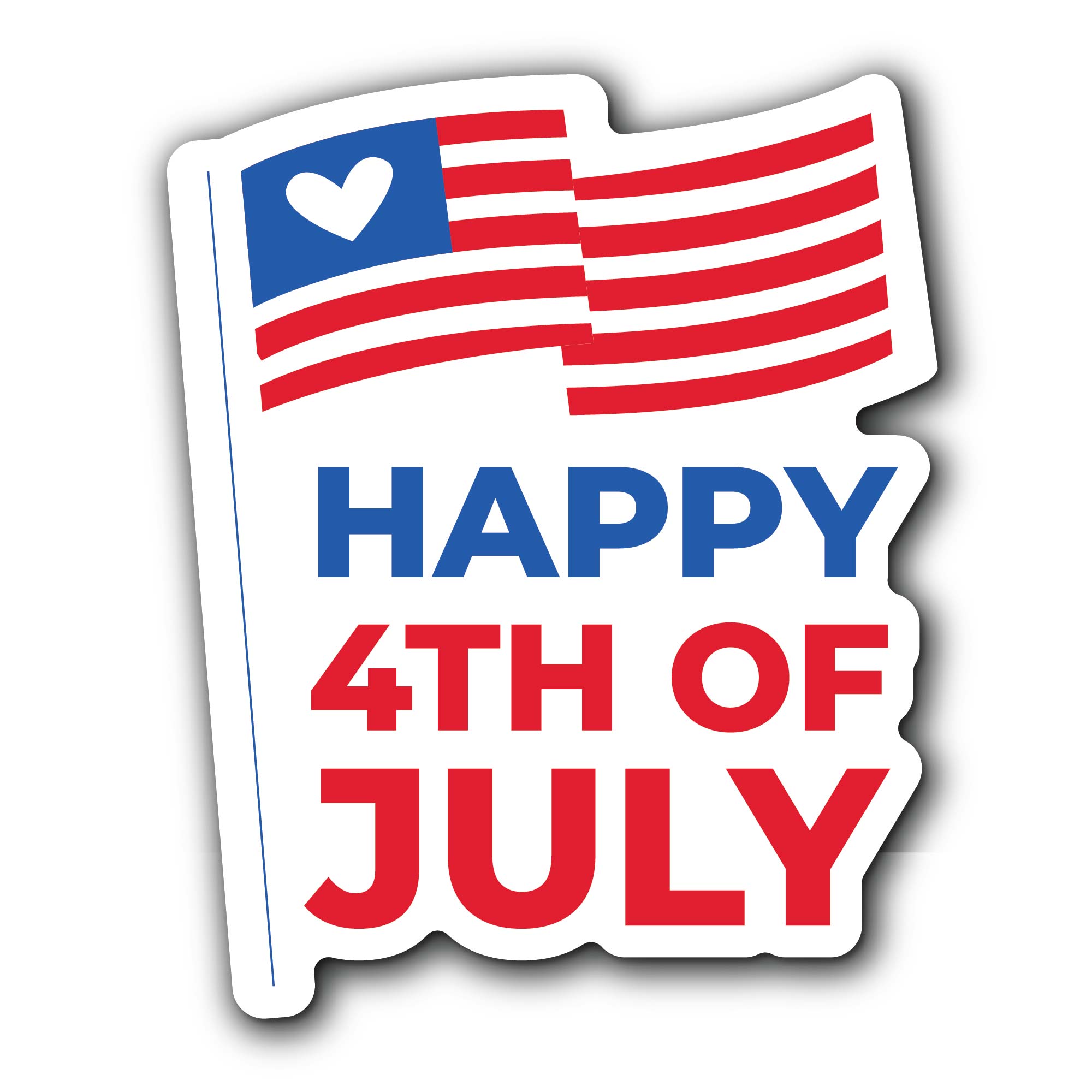 Independence Day Sticker, Waterproof Vinyl Decal Sticker Indoor Or Outdoor 2 (Pieces) 3" and 5"