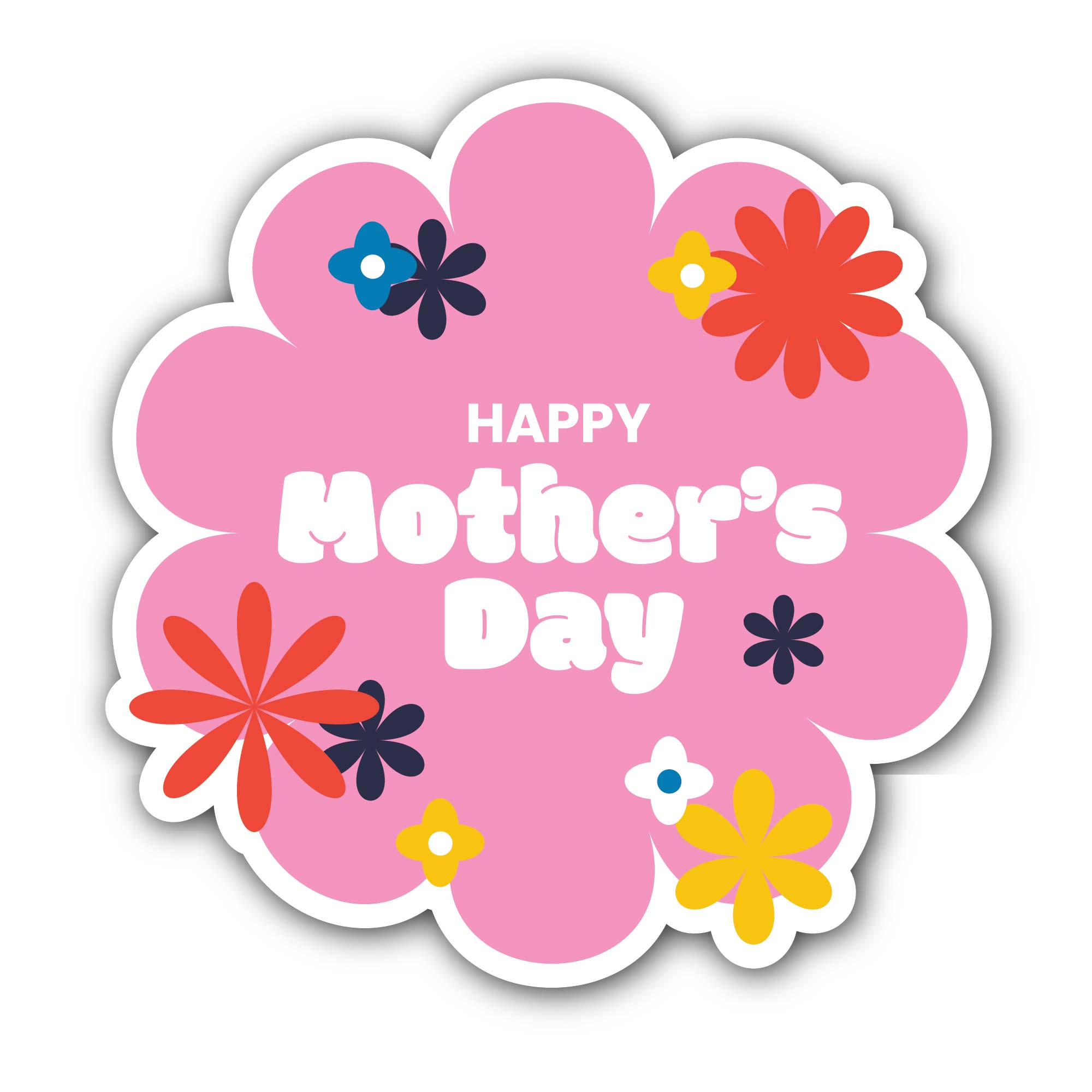 Mother's Day Sticker, Waterproof Vinyl Decal Sticker Indoor Or Outdoor 2 (Pieces) 3" and 5"